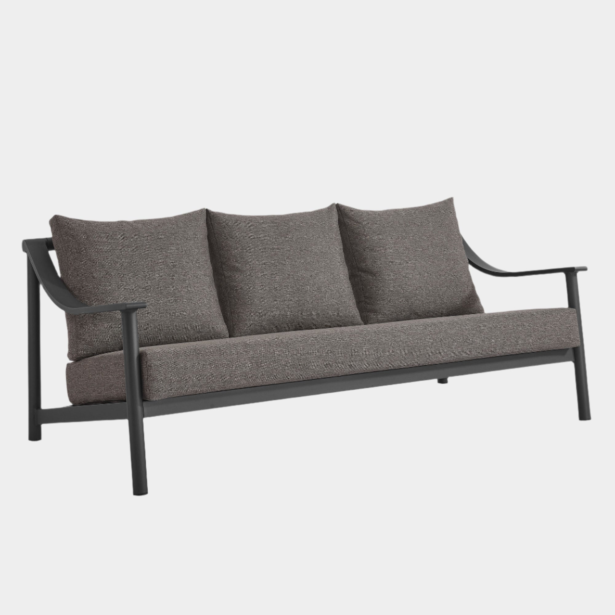 Terrace Outdoor Patio Aluminum Sofa in Carbon Graphite