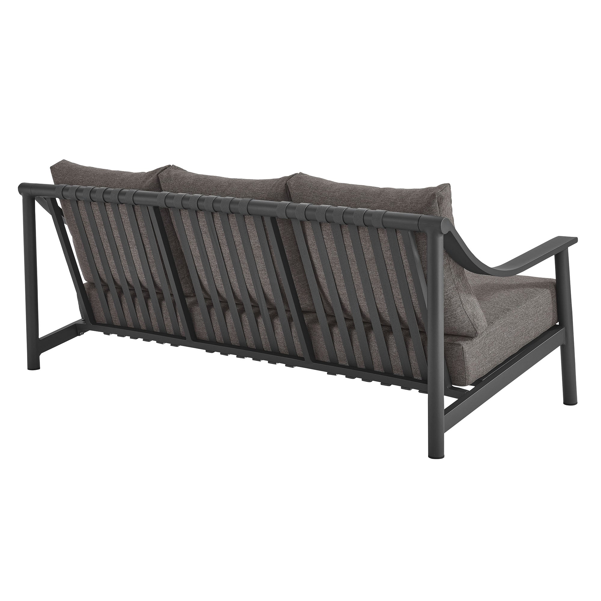 Terrace Outdoor Patio Aluminum Sofa in Carbon Graphite