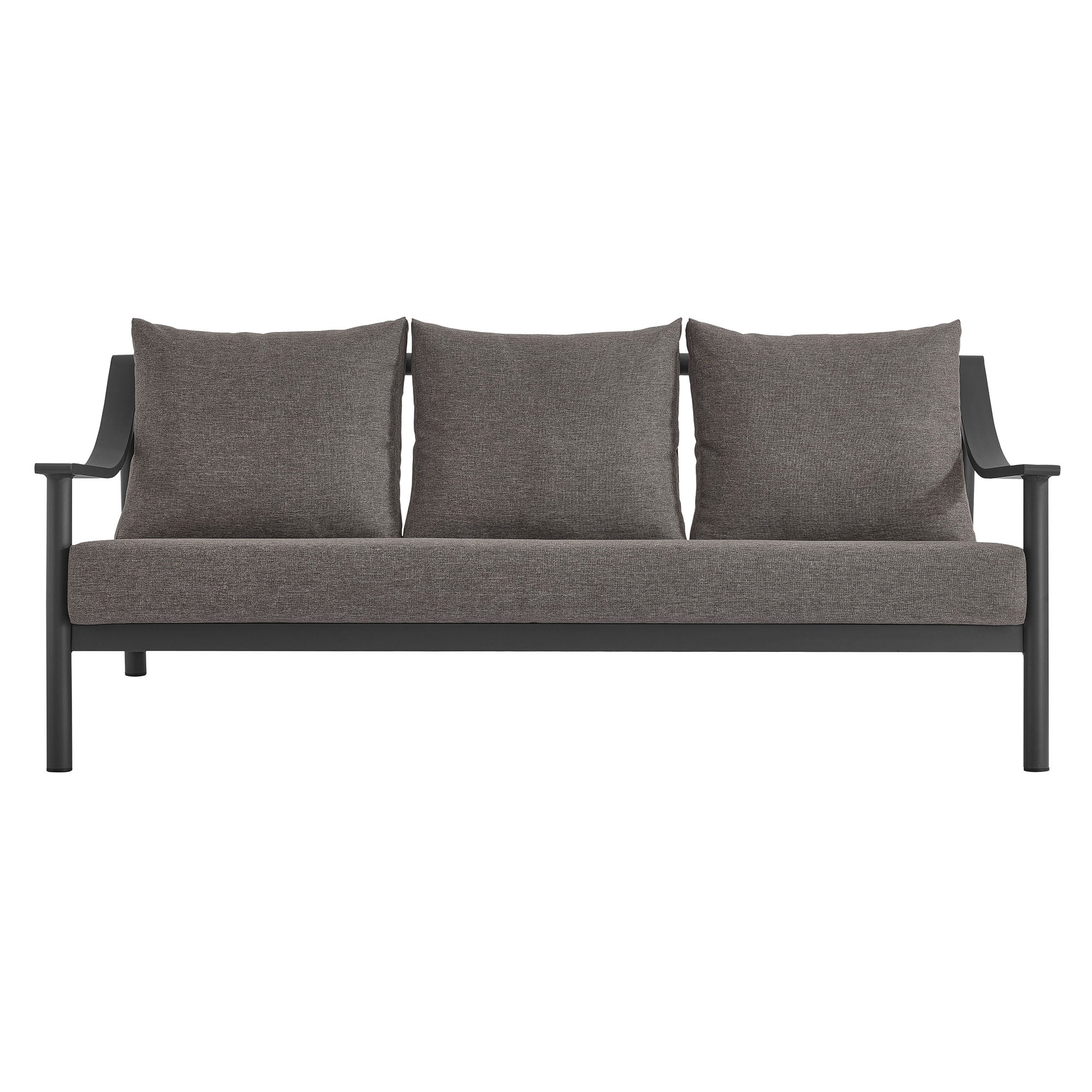 Terrace Outdoor Patio Aluminum Sofa in Carbon Graphite