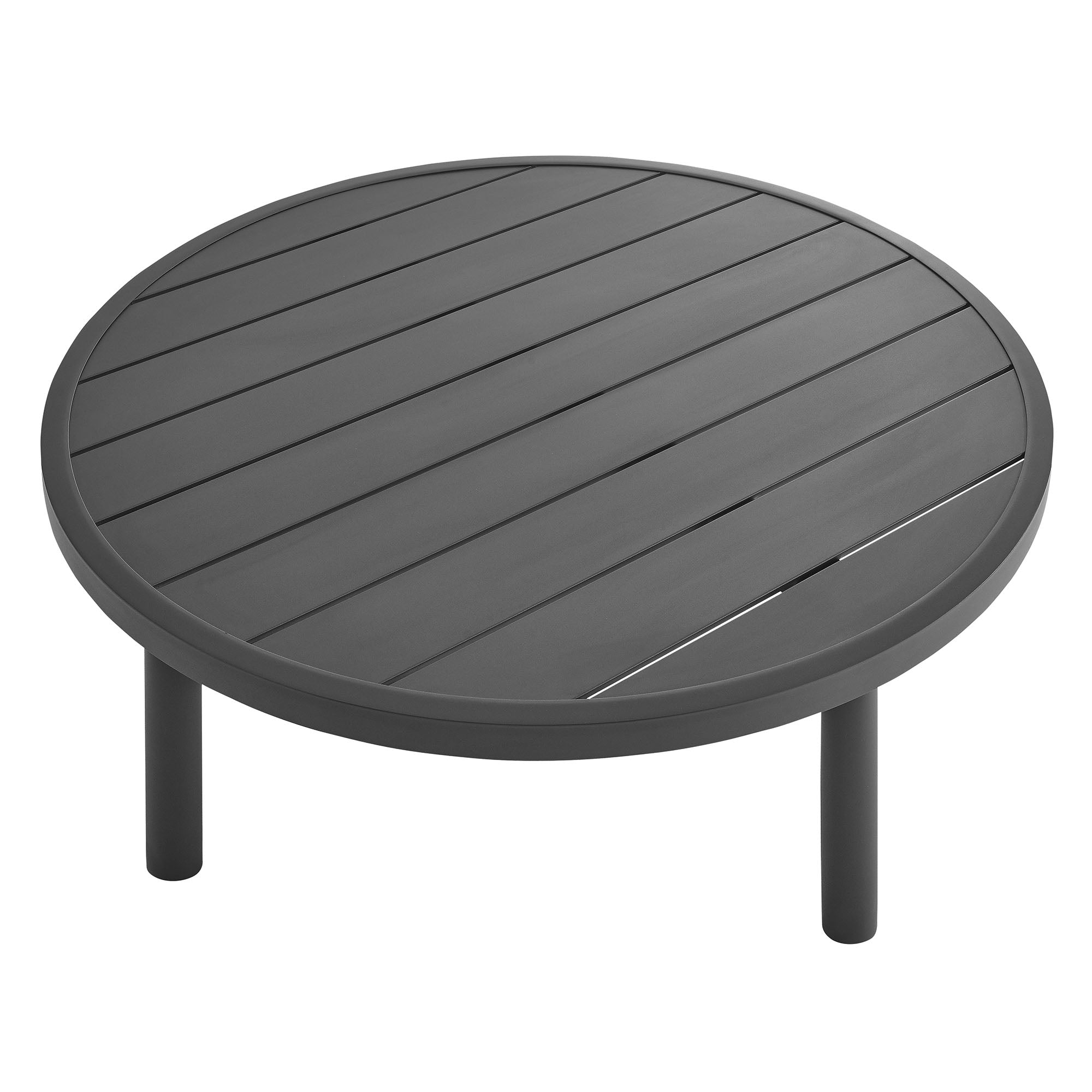 Terrace 35" Outdoor Patio Aluminum Round Coffee Table in Graphite