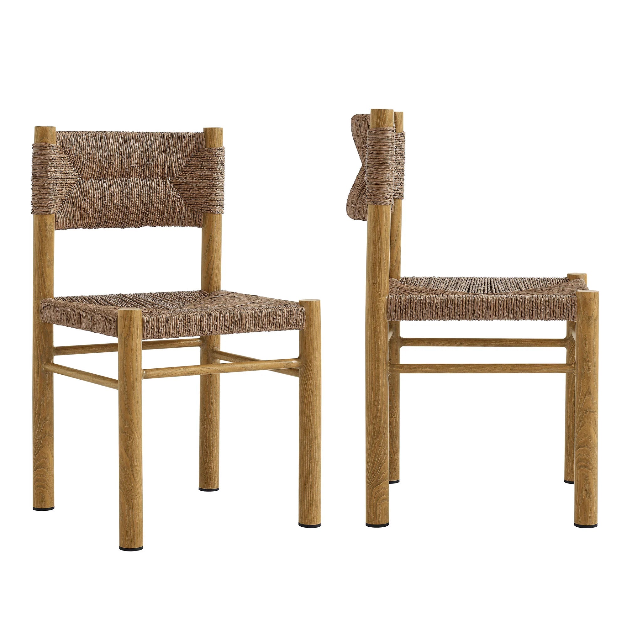 Ensemble de 7 pièces de table à manger et de chaises rectangulaires en rotin et en aluminium pour patio extérieur Parkland 