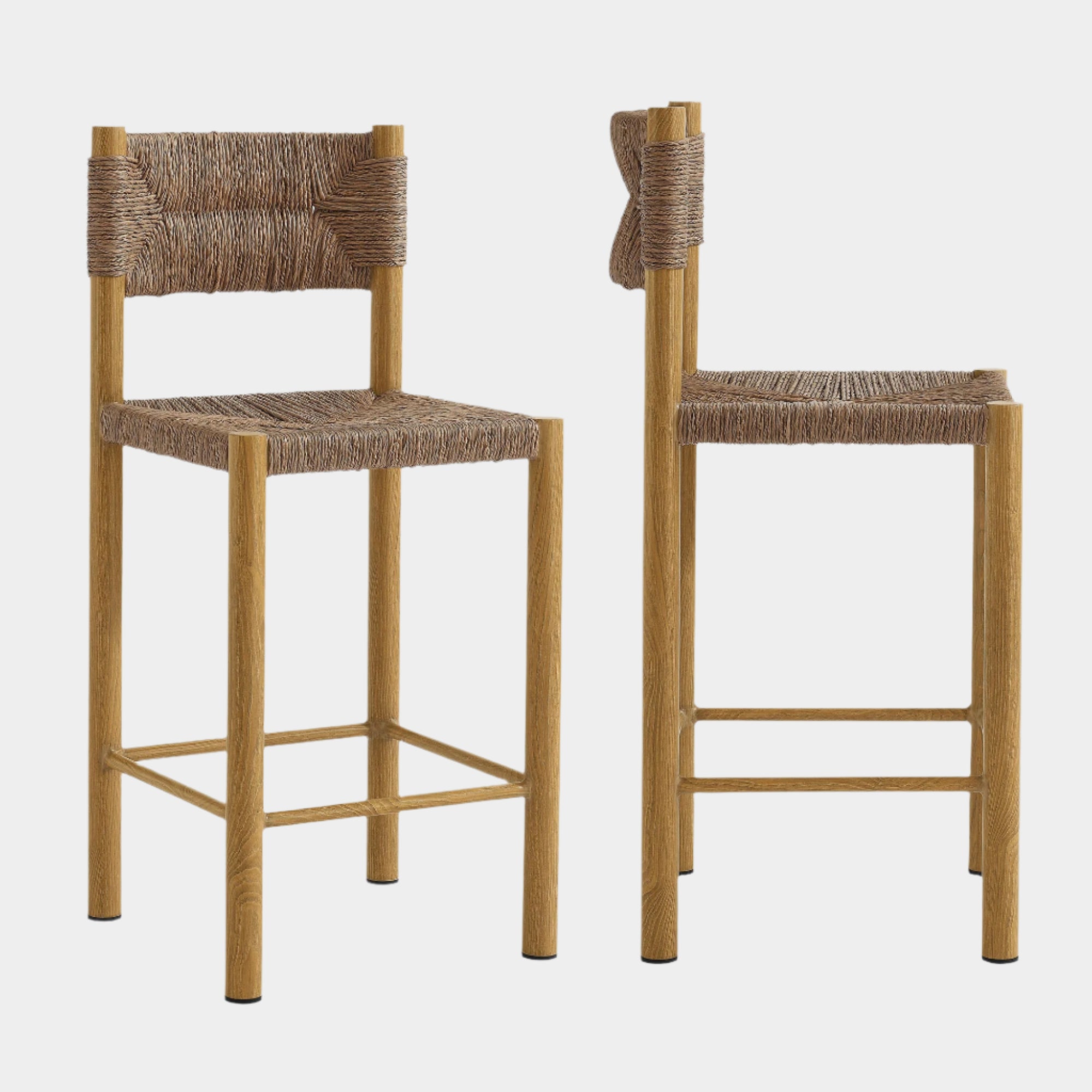 Parkland Outdoor Patio Rattan and Aluminum Counter Stools Set of 2