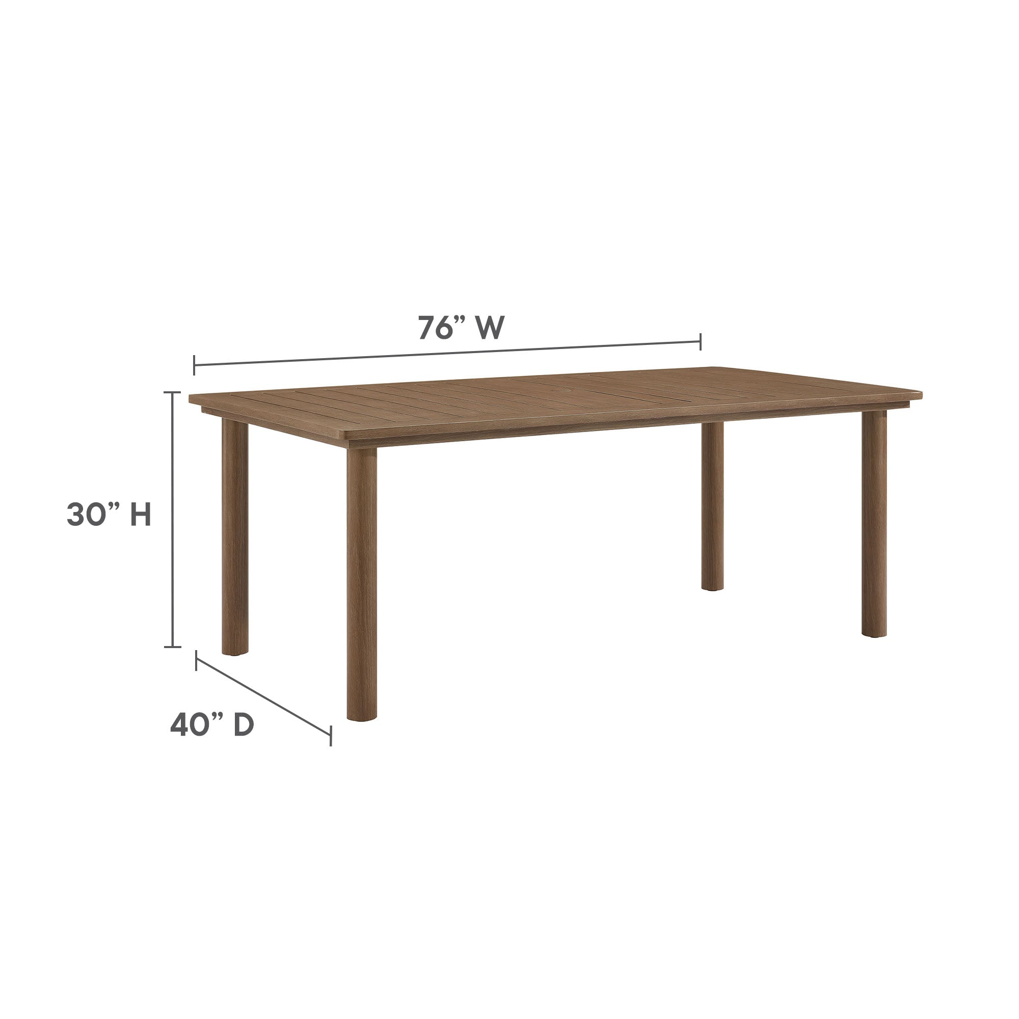 Table à manger extérieure en aluminium Parkland de 76 po 