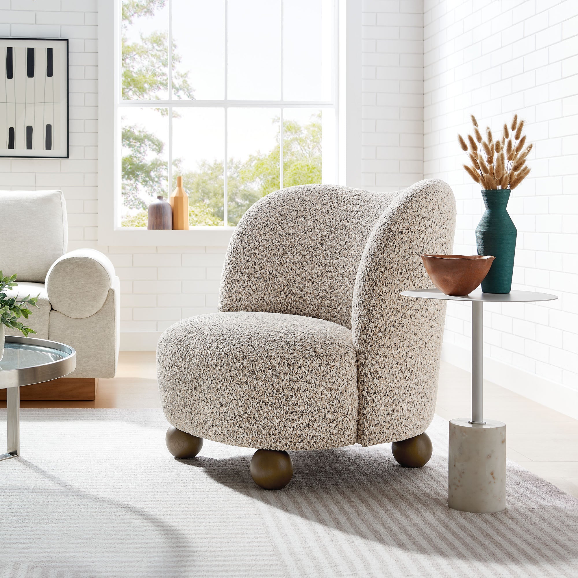 Monroe Boucle Fabric Accent Chair