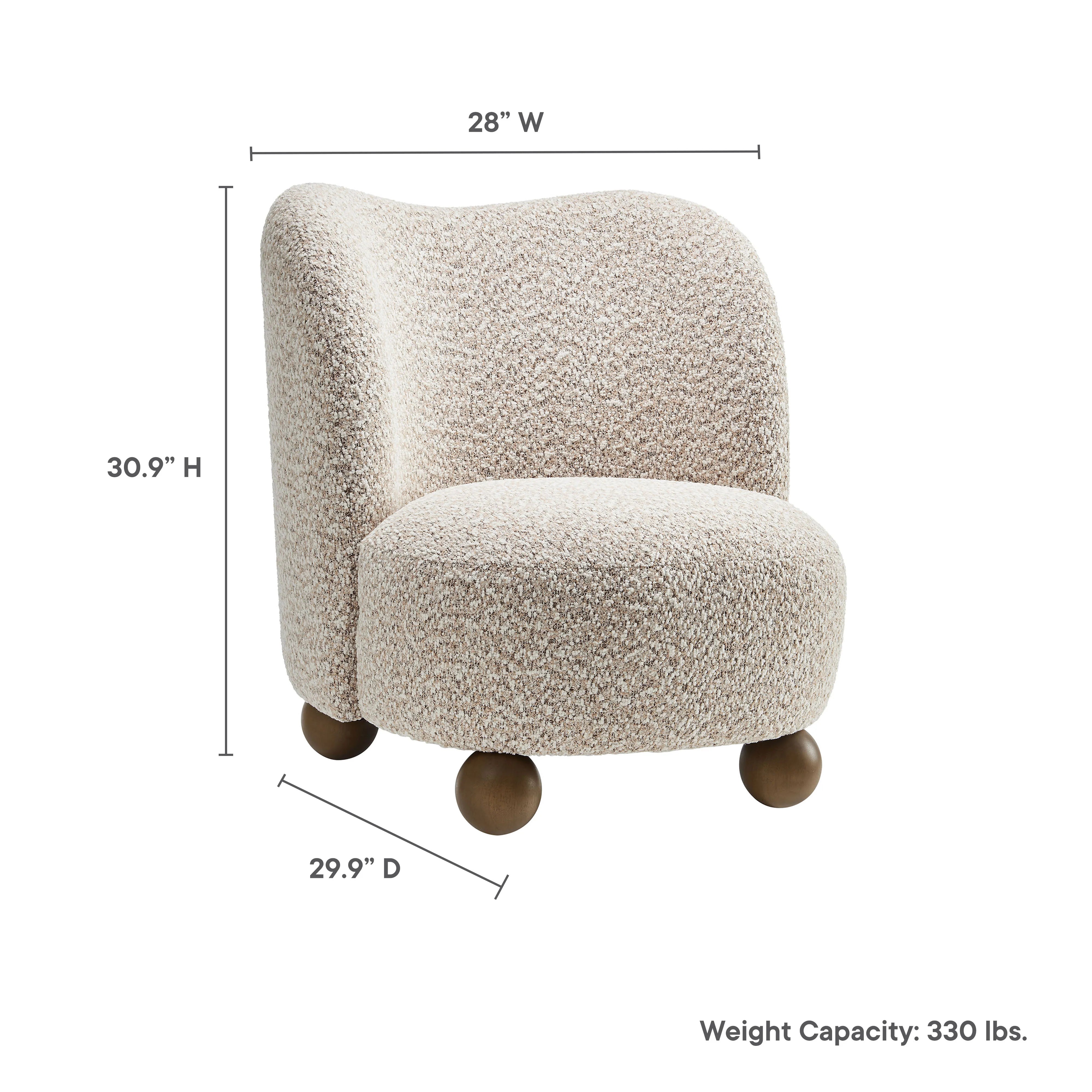 Fauteuil d'appoint en tissu boucle Monroe