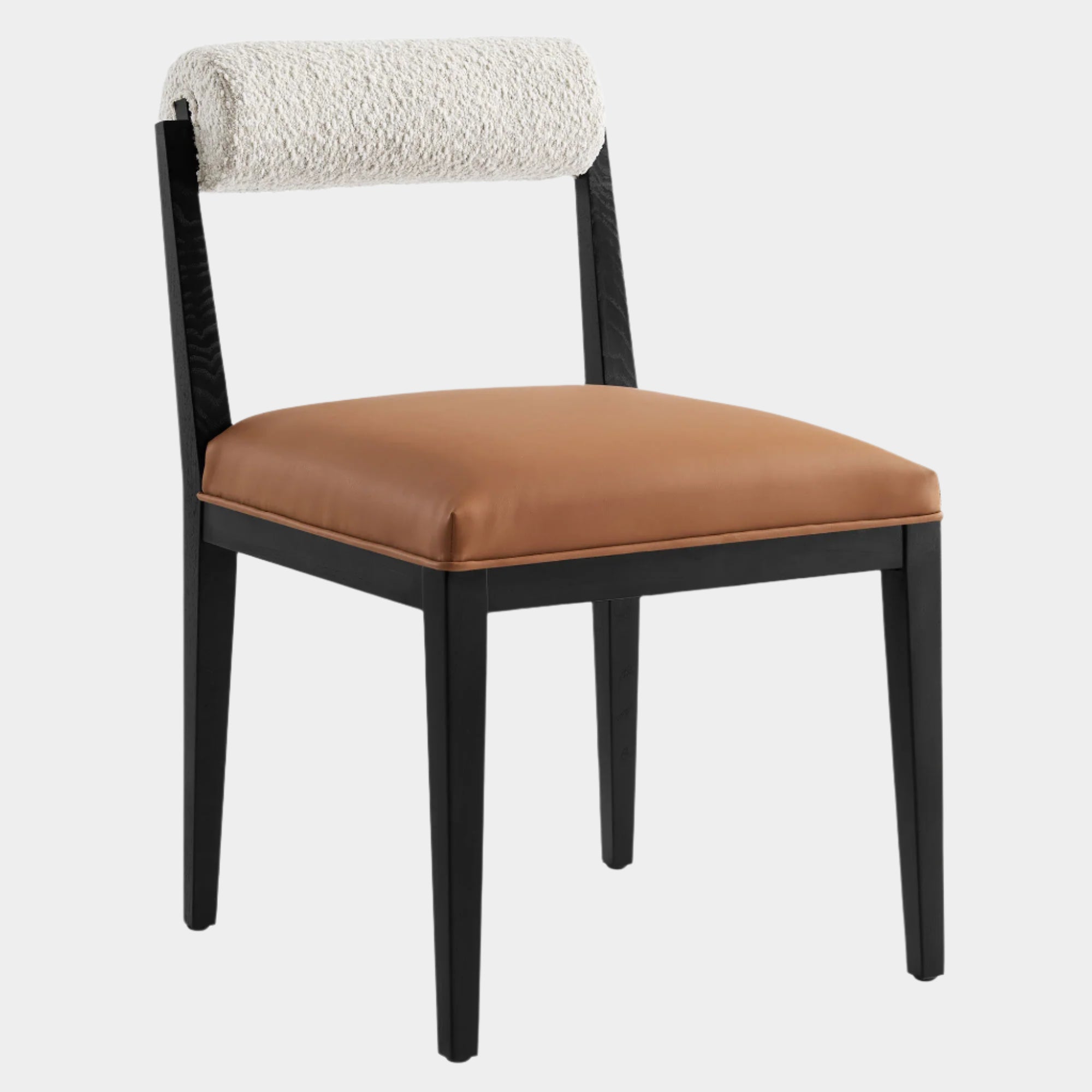 Kai Boucle and Vegan Leather Dining Chair