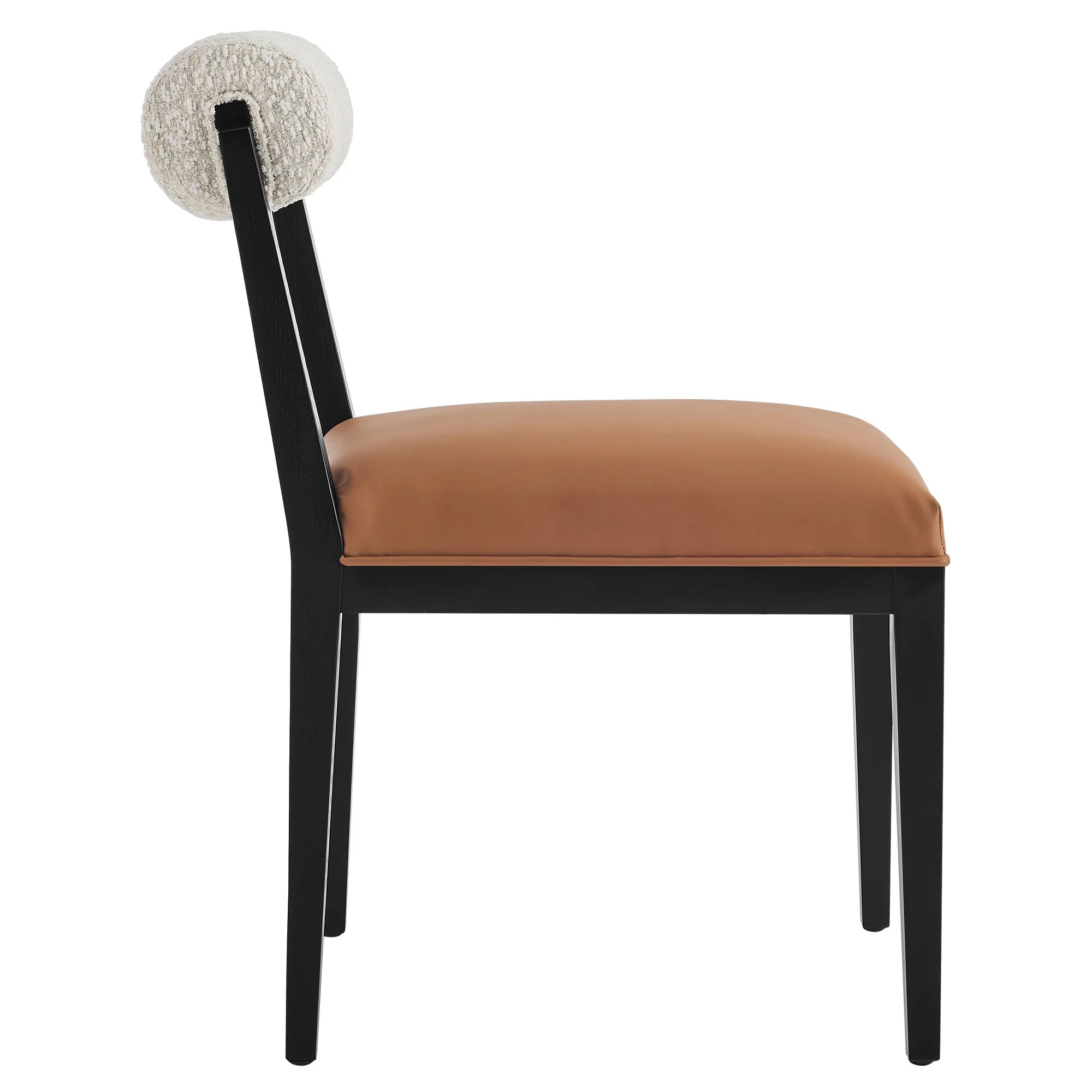 Kai Boucle and Vegan Leather Dining Chair