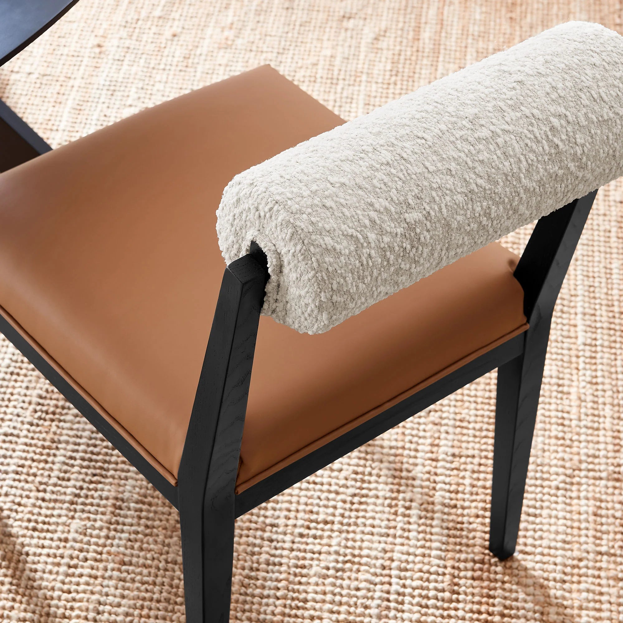 Kai Boucle and Vegan Leather Dining Chair