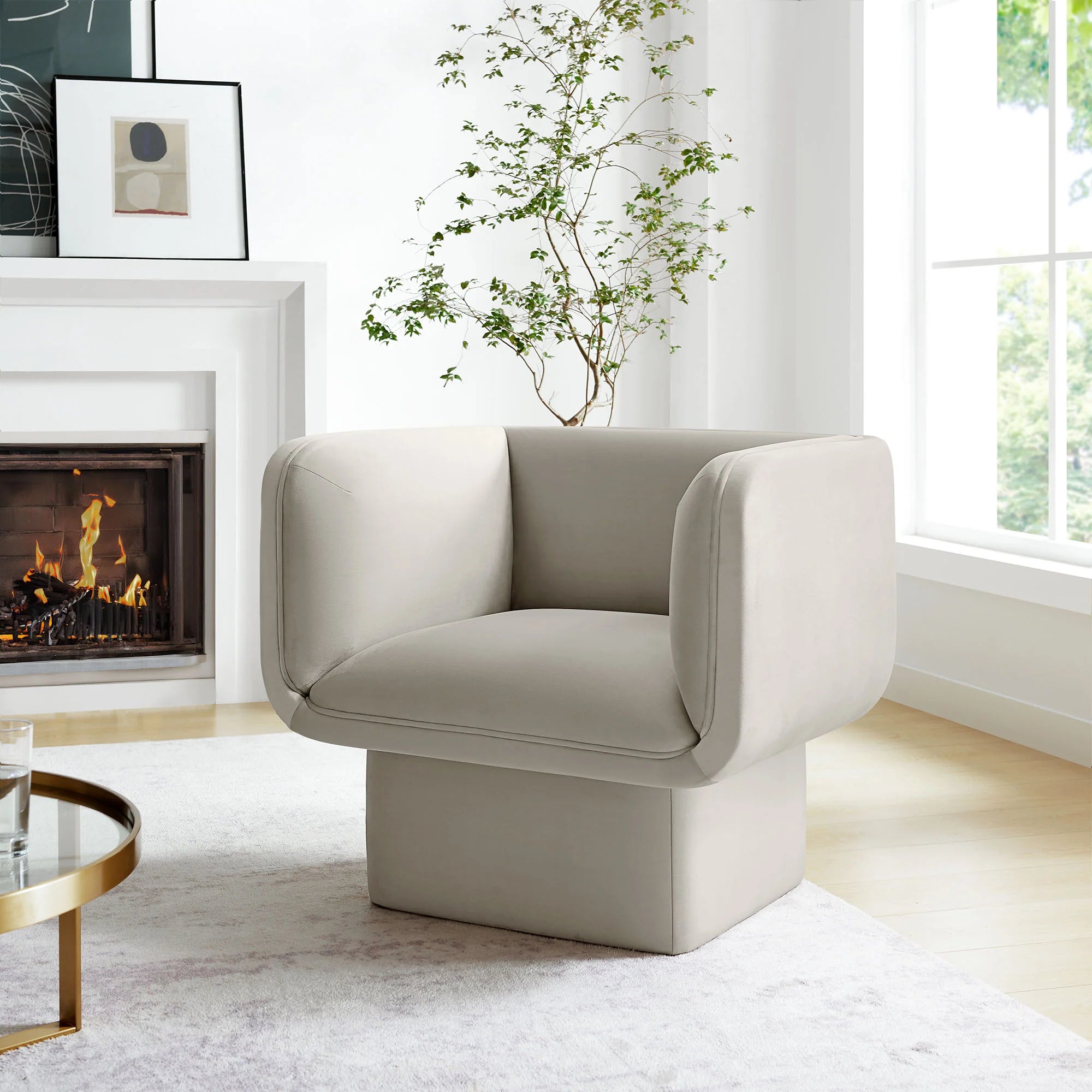 Tate Performance Velvet Accent Chair