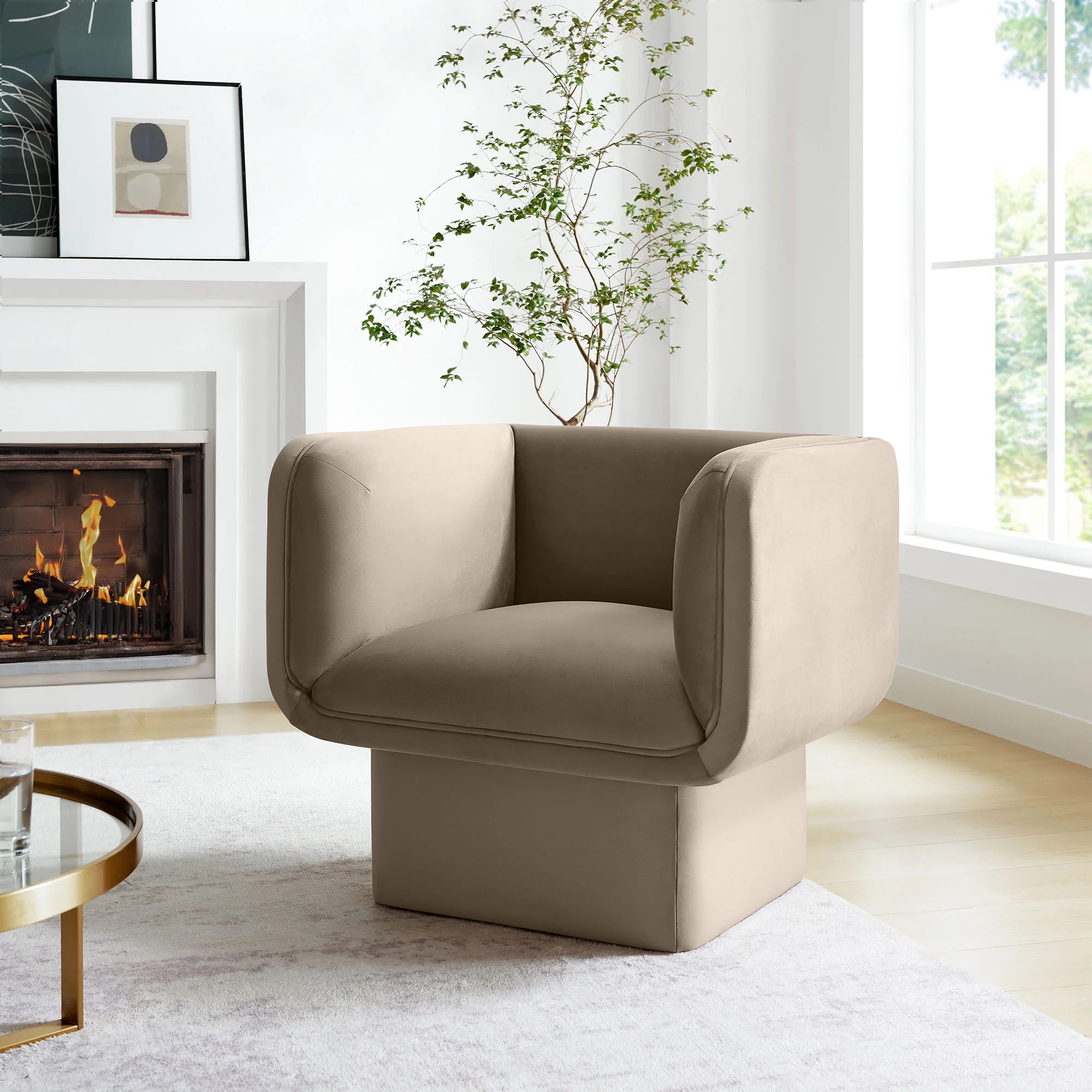 Tate Performance Velvet Accent Chair