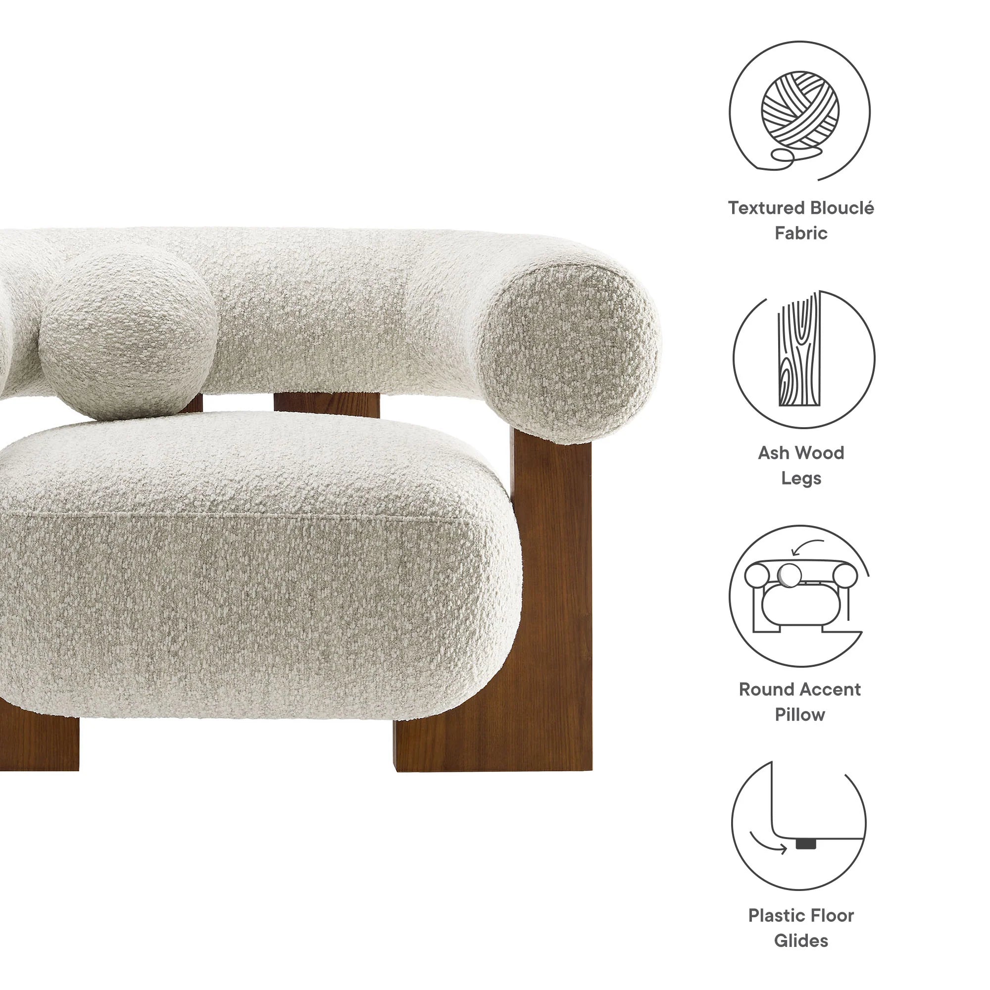 Fauteuil d'appoint Jace Boucle