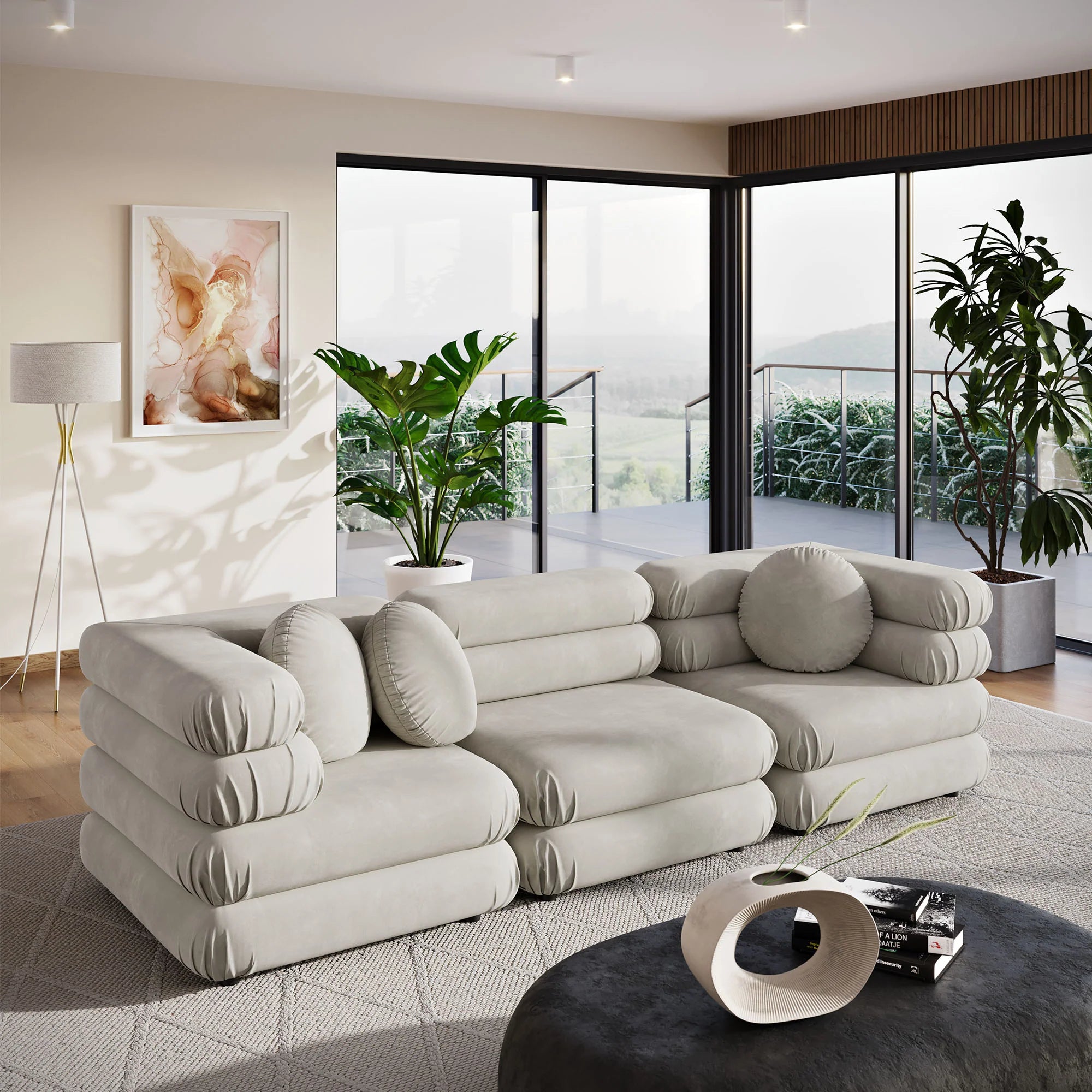 Jubilee 3-Piece Modular Performance Velvet Sectional Sofa