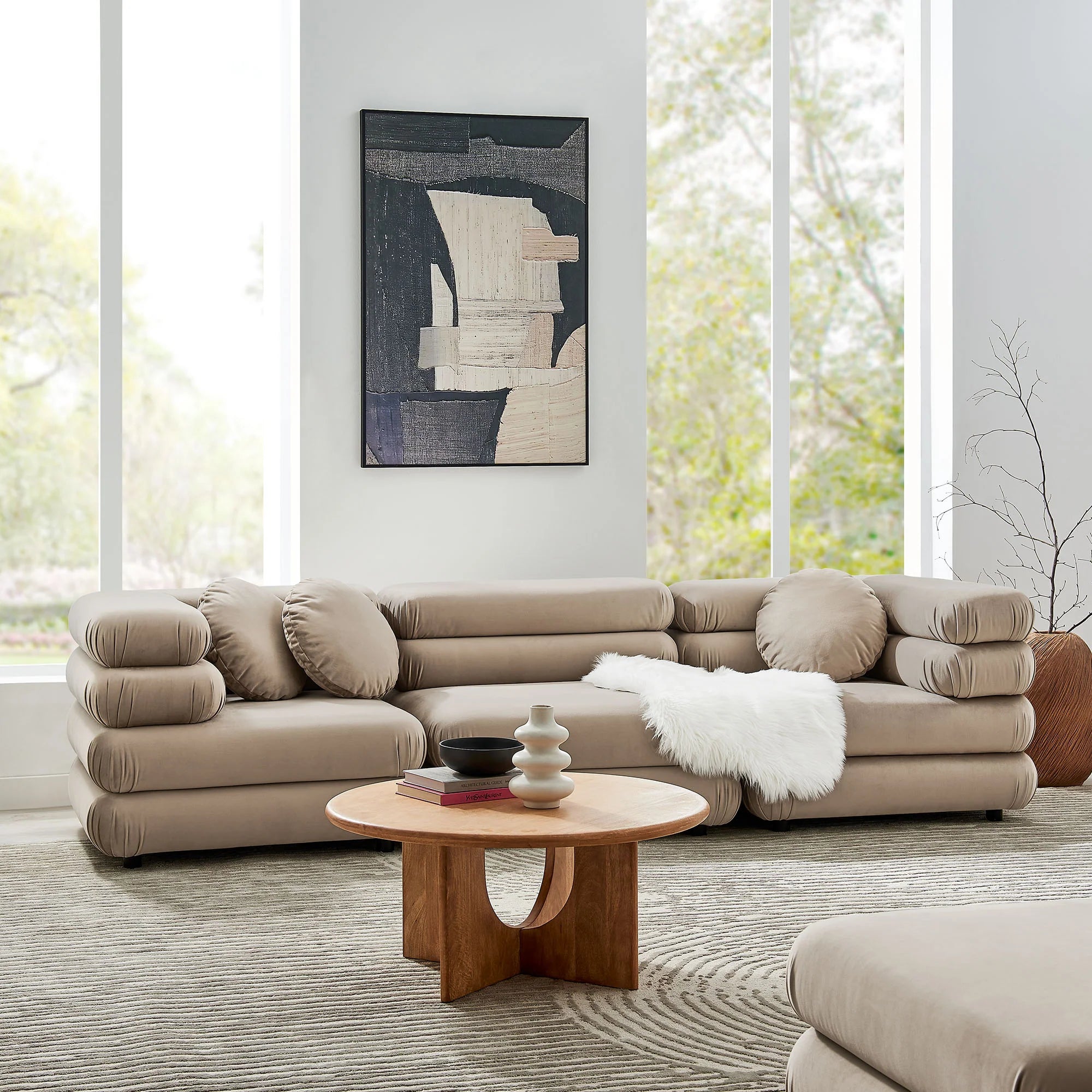 Jubilee 3-Piece Modular Performance Velvet Sectional Sofa