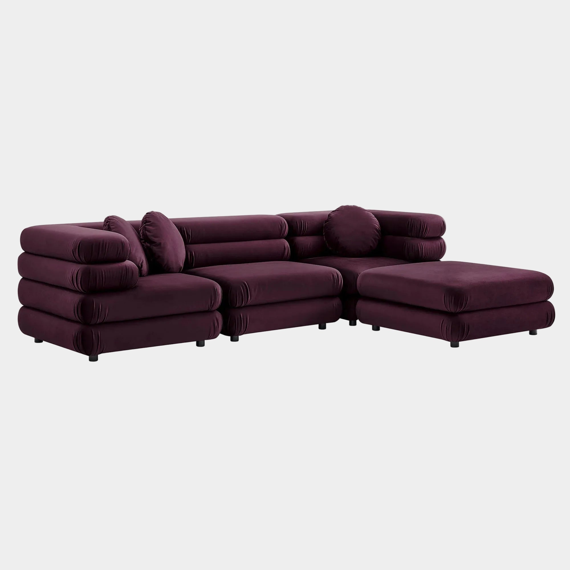 Jubilee 4-Piece Modular Performance Velvet Sectional Sofa