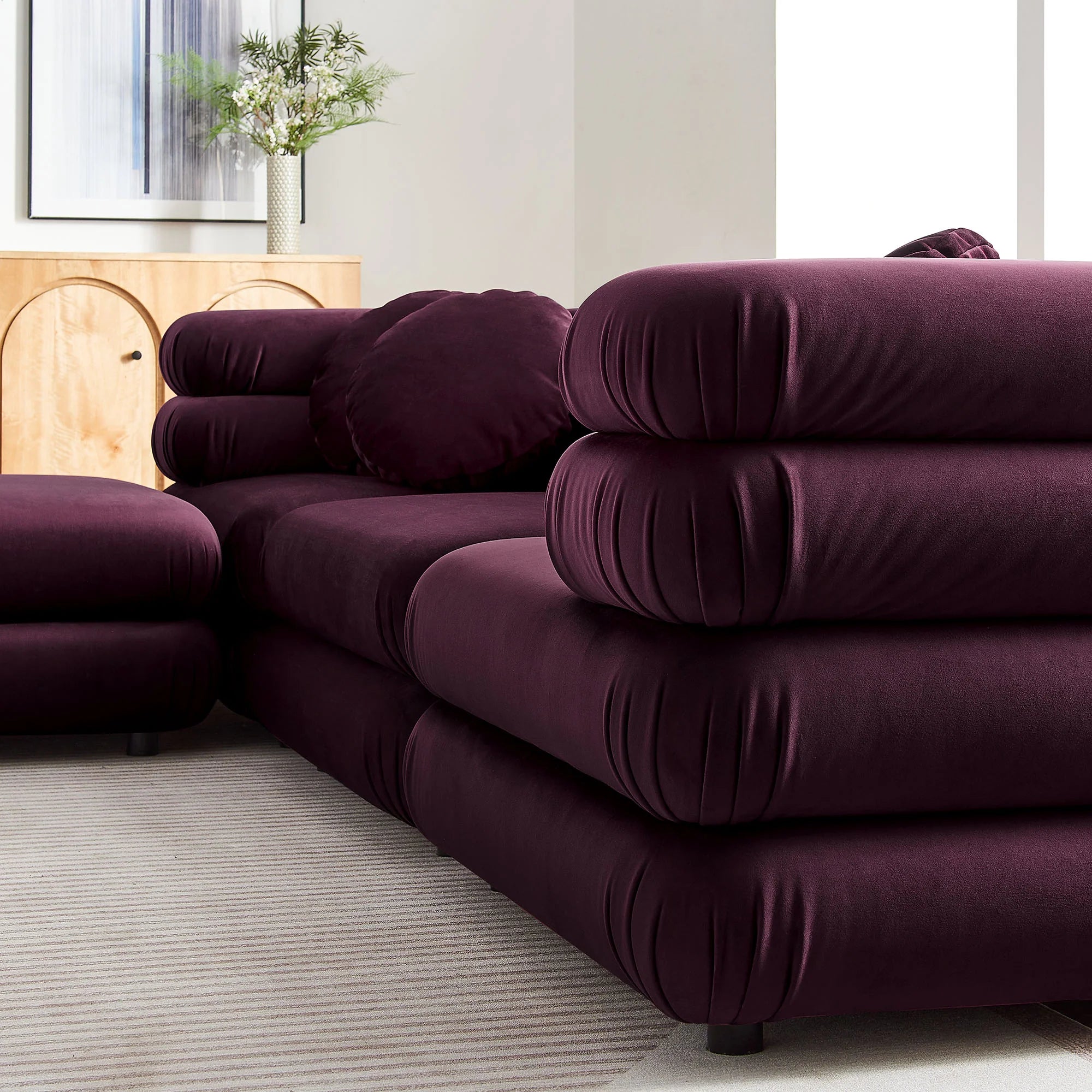 Jubilee 4-Piece Modular Performance Velvet Sectional Sofa
