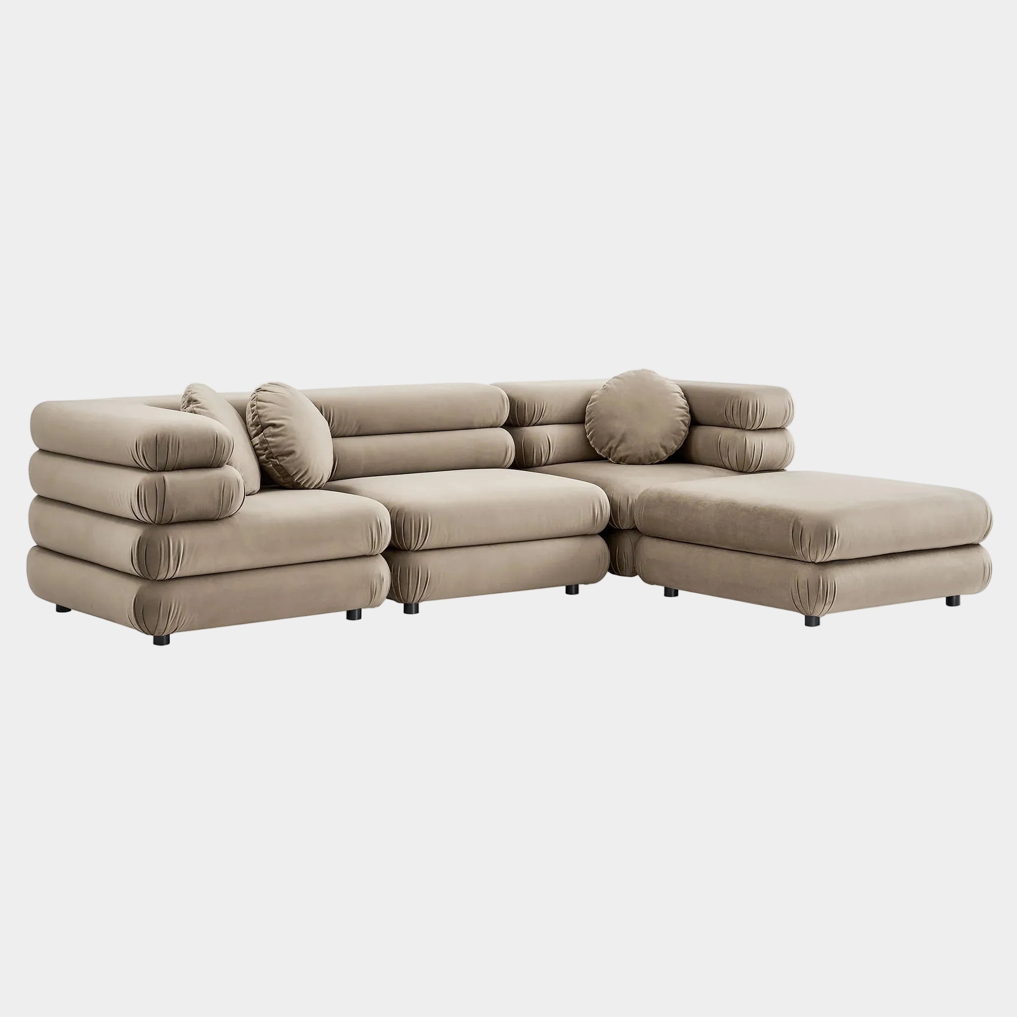 Jubilee 4-Piece Modular Performance Velvet Sectional Sofa