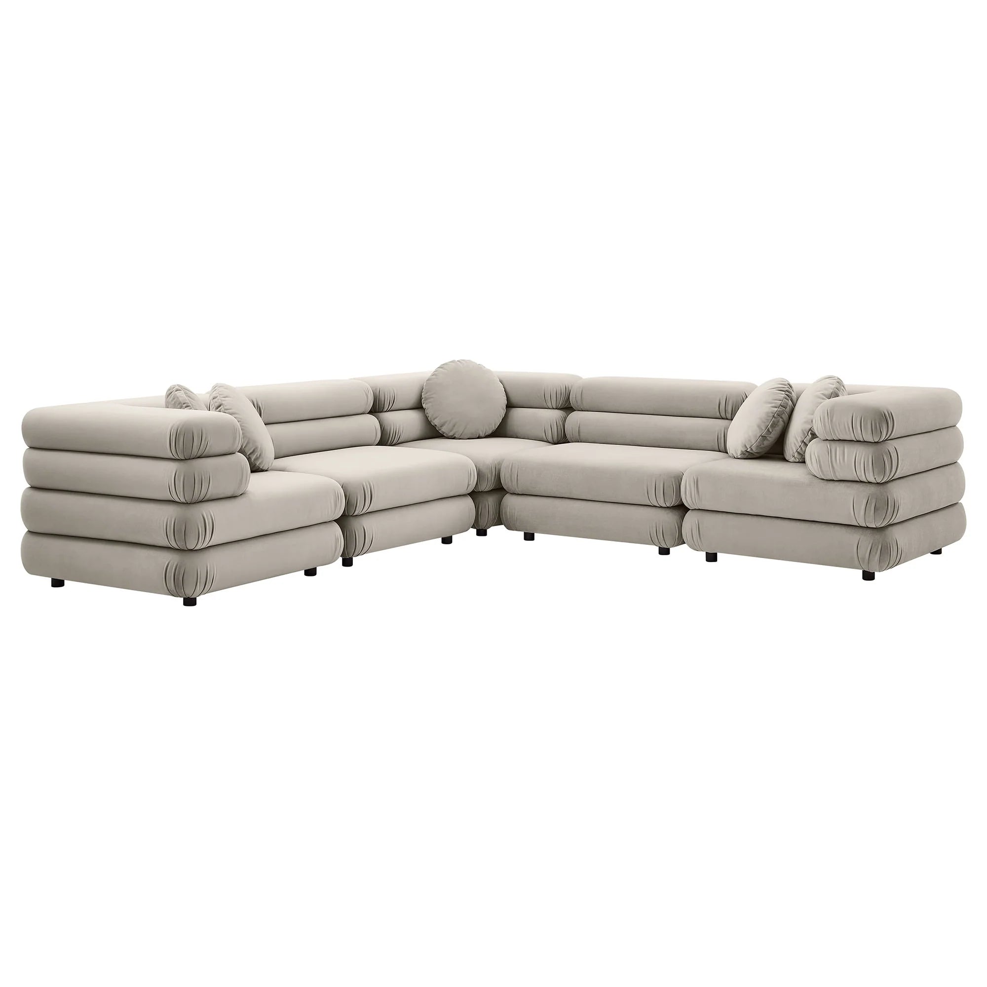 Jubilee 5-Piece Modular Performance Velvet Sectional Sofa