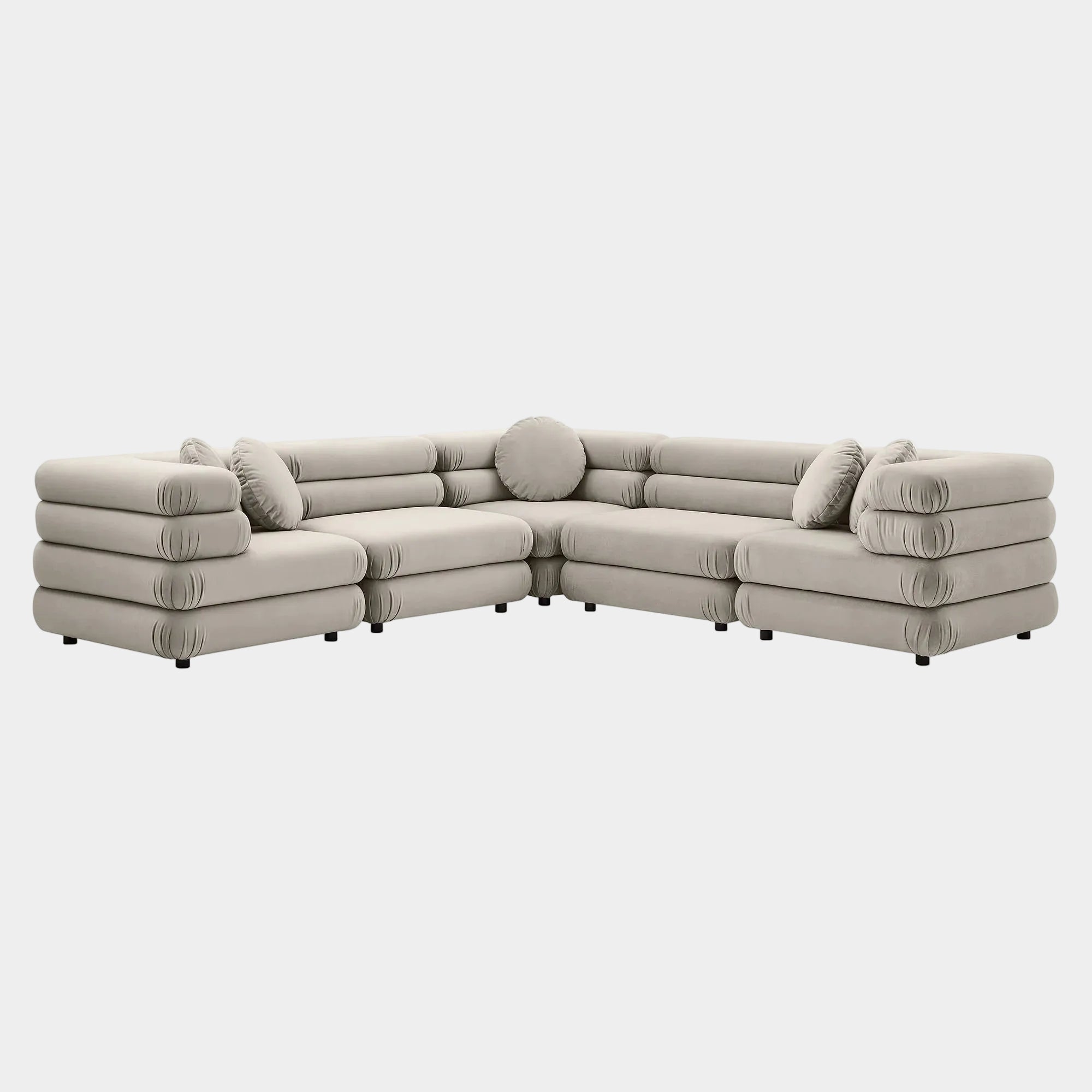 Jubilee 5-Piece Modular Performance Velvet Sectional Sofa