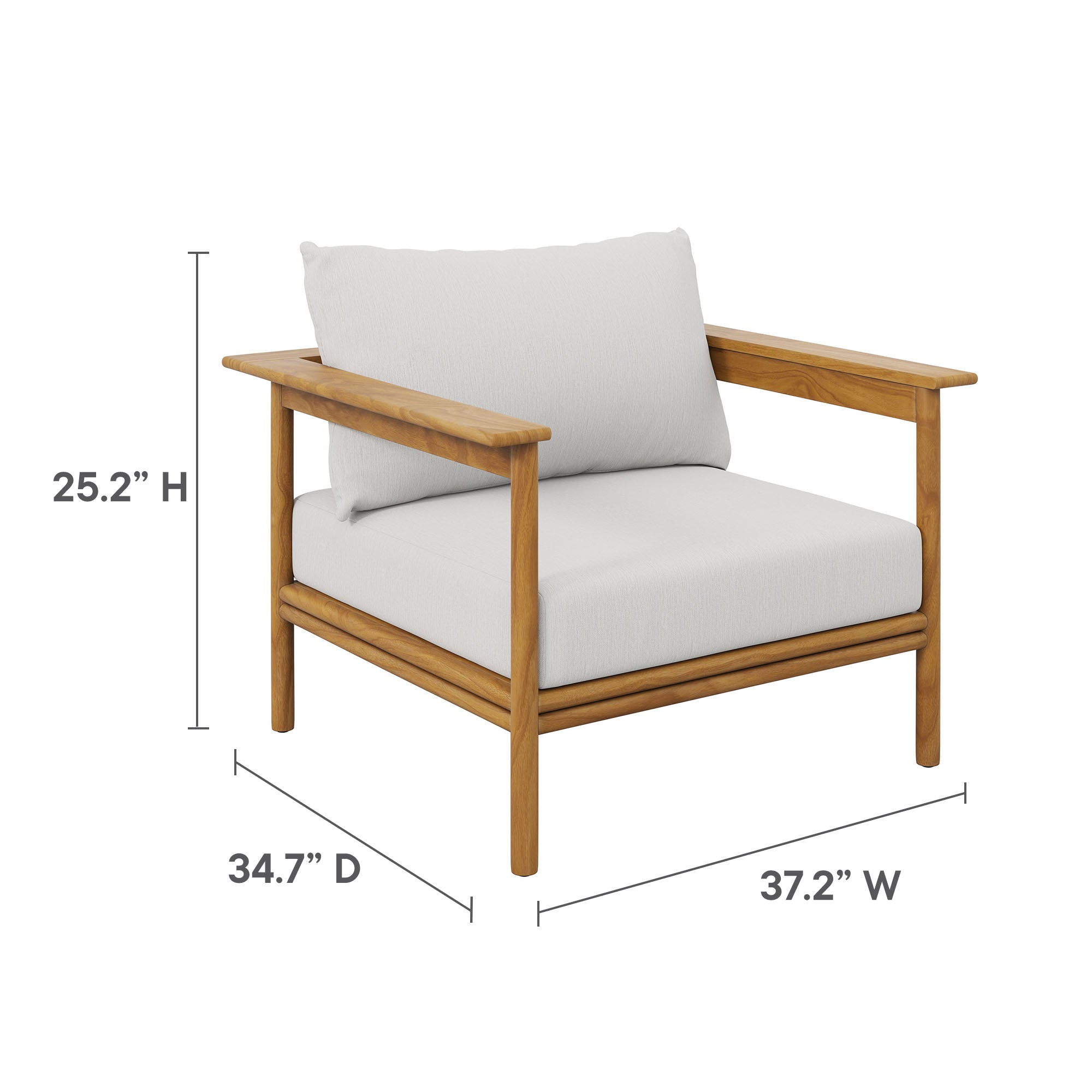 Wren Outdoor Patio Teak Wood Armchair Set