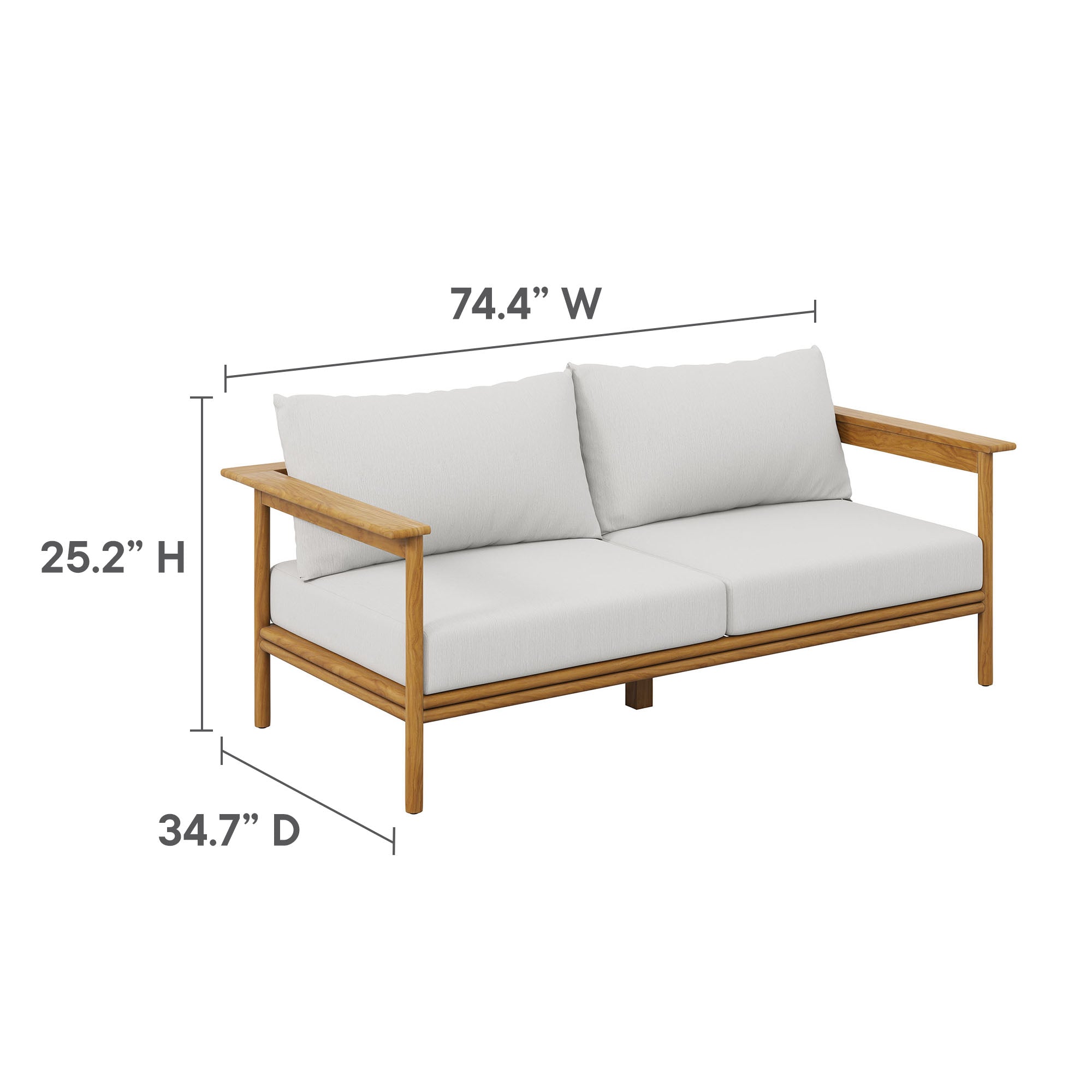 Wren Outdoor Patio Teak Wood Sofa