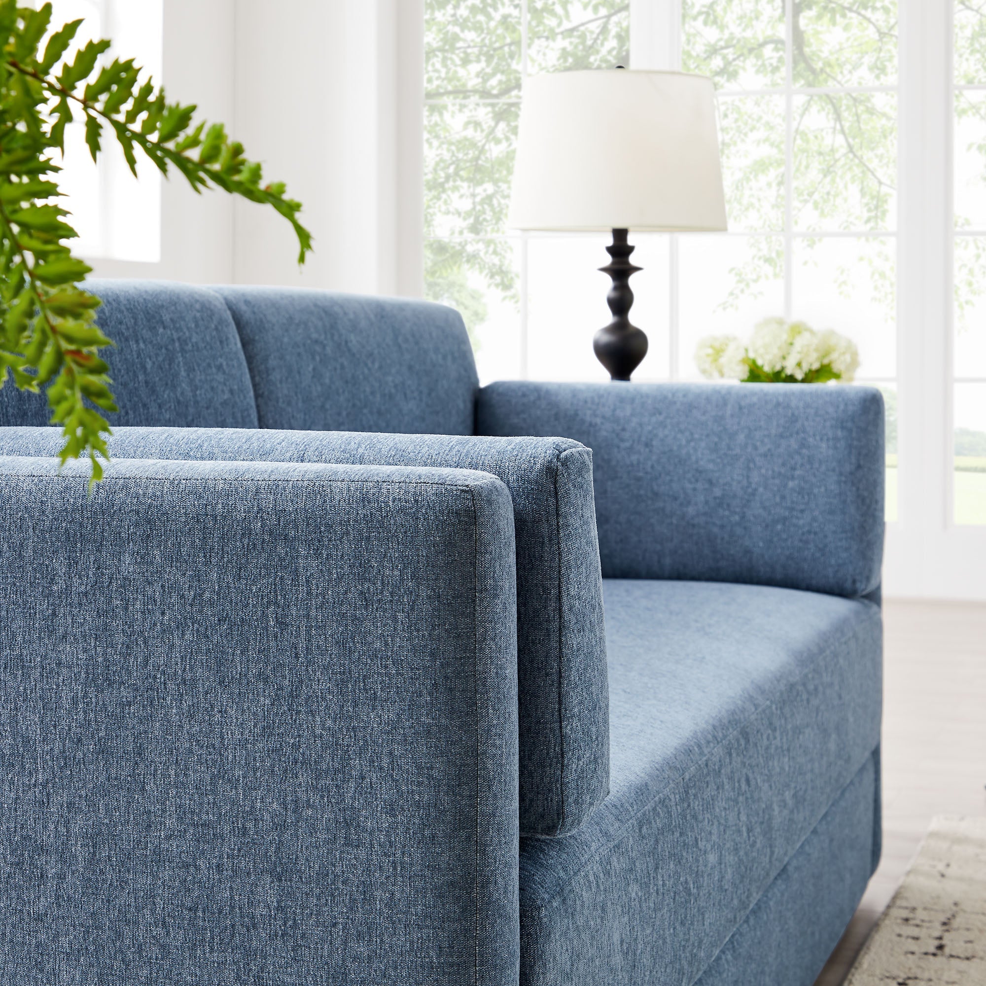 Linden Upholstered Heathered Chenille Sofa