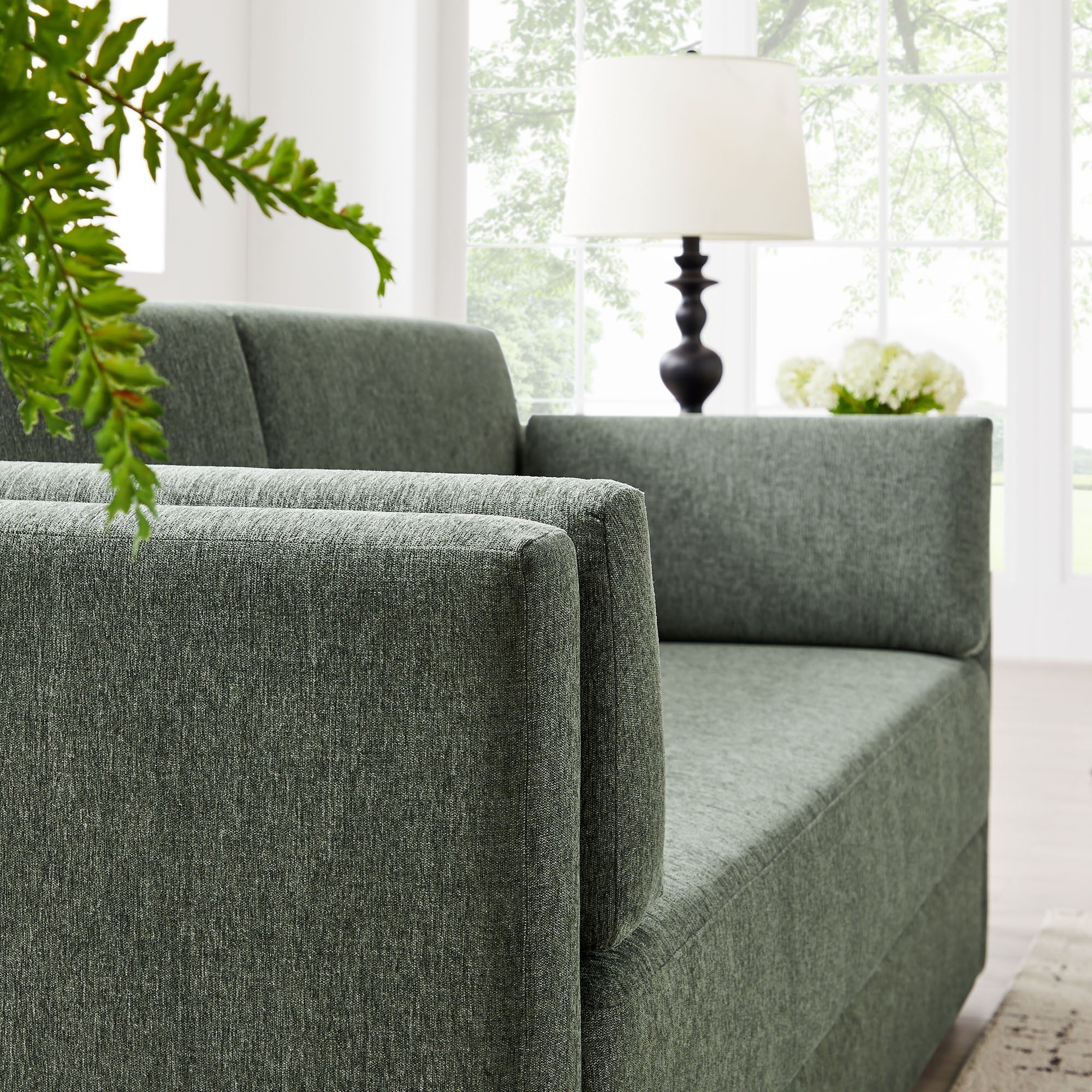 Linden Upholstered Heathered Chenille Sofa