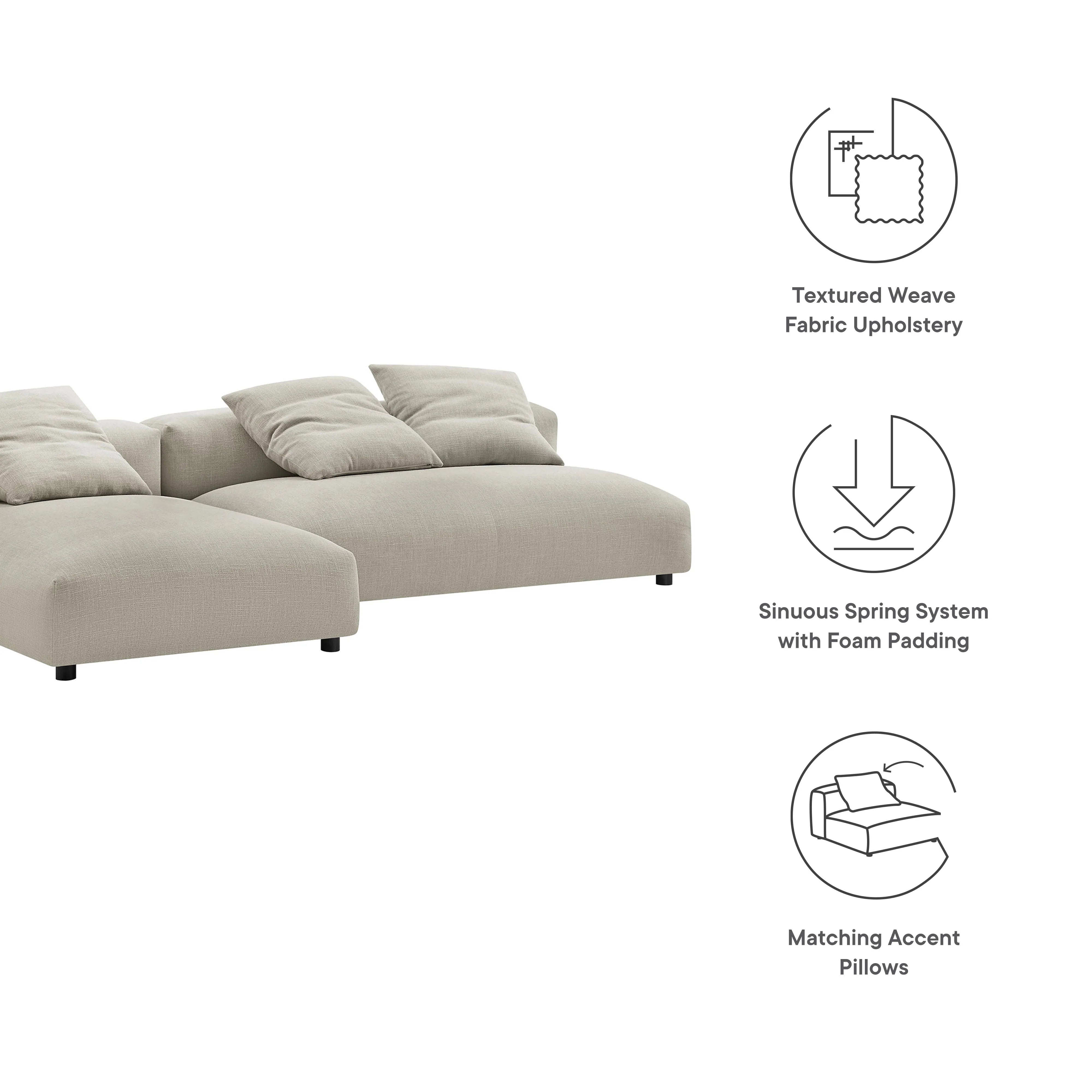 Chaise sans accoudoirs rembourrée en duvet Commix