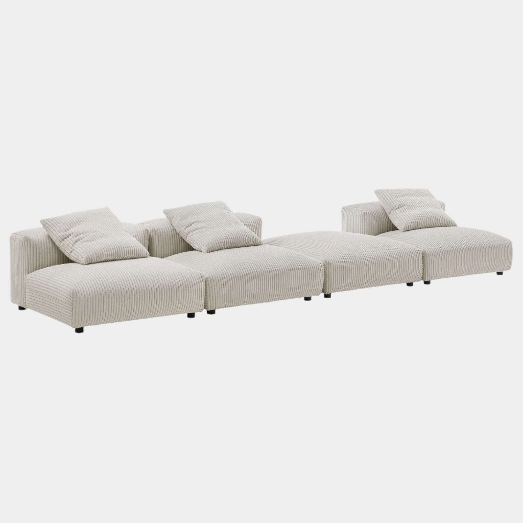 Solace 4-Piece Modular Corduroy Upholstered Sectional Sofa