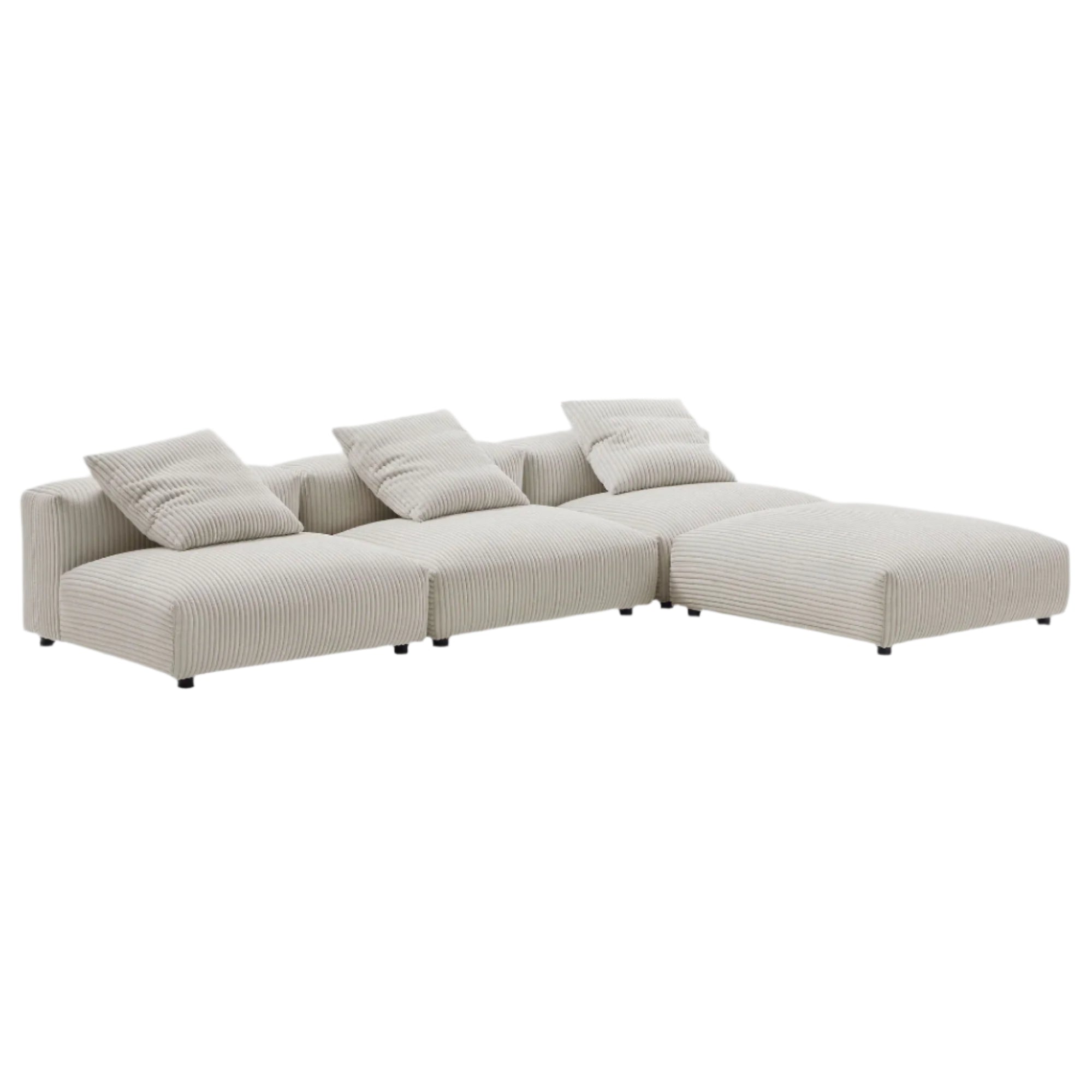 Solace 4-Piece Modular Corduroy Upholstered Sectional Sofa