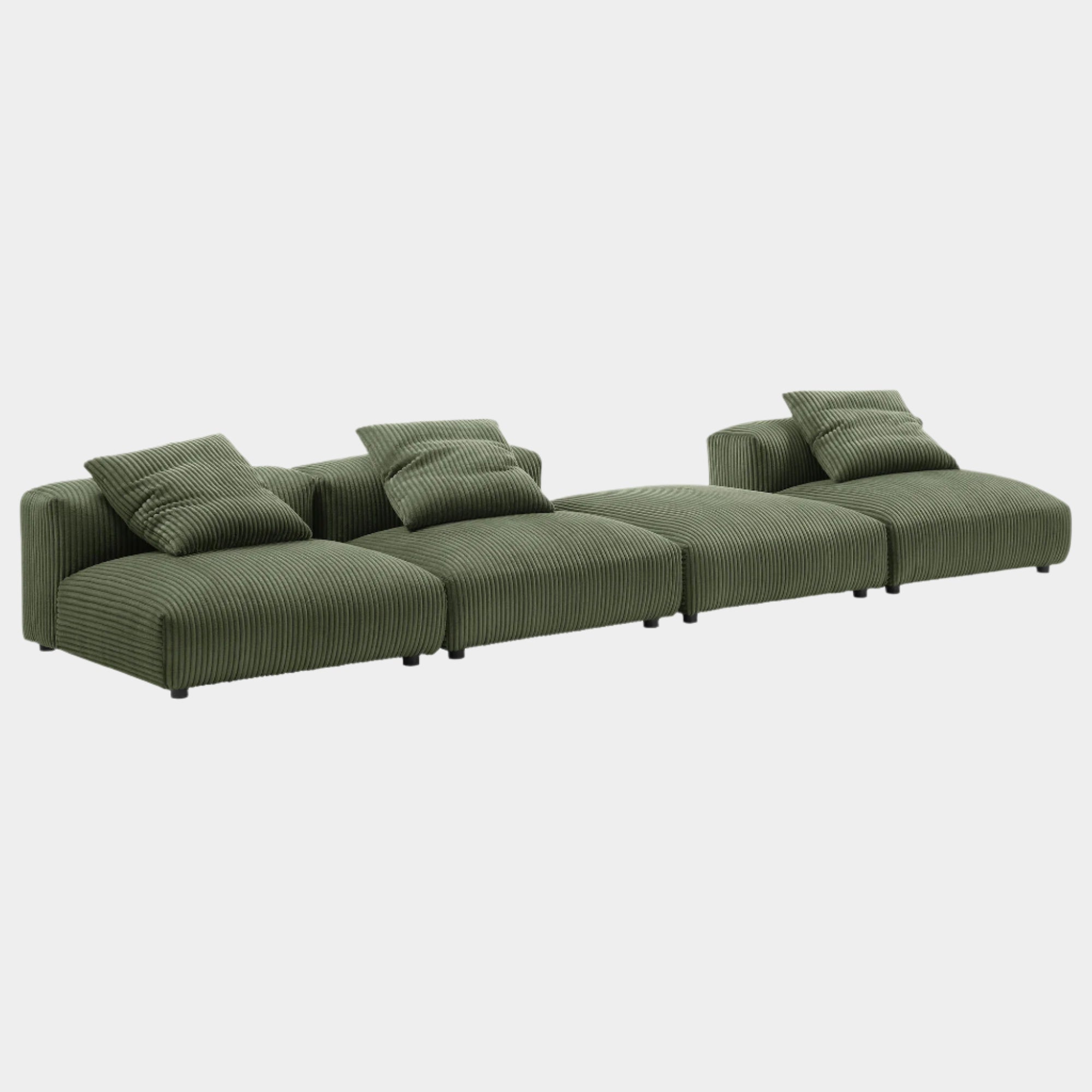 Solace 4-Piece Modular Corduroy Upholstered Sectional Sofa