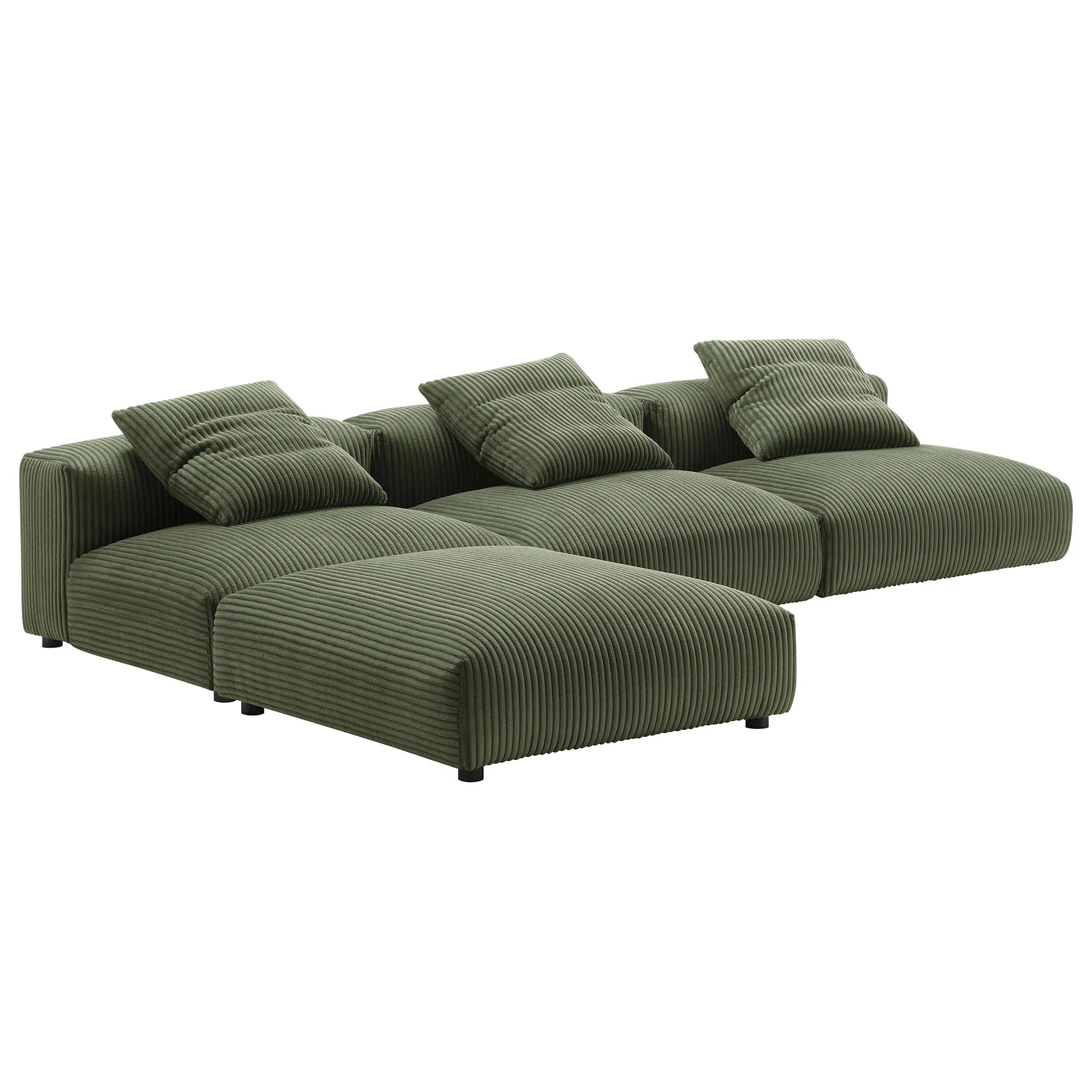 Solace 4-Piece Modular Corduroy Upholstered Sectional Sofa