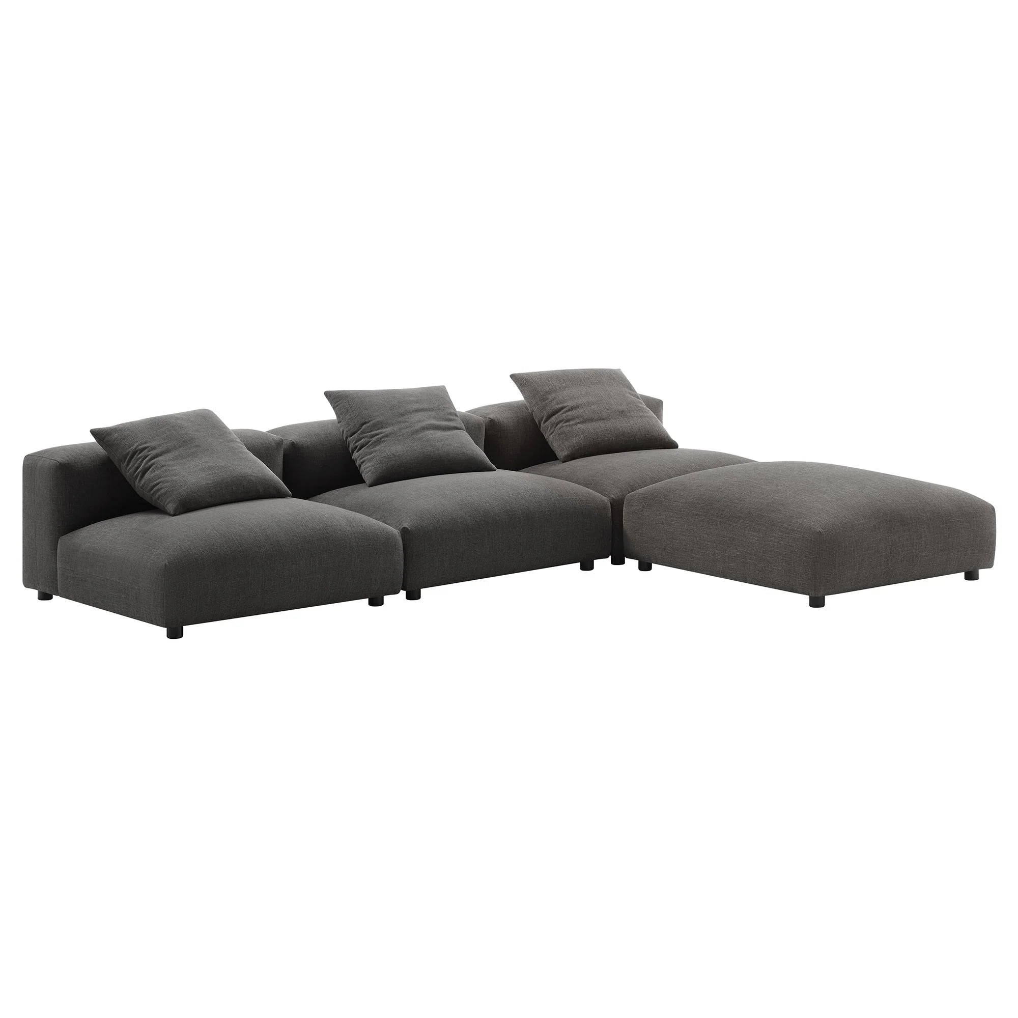 Solace 4-Piece Modular Upholstered Fabric Sectional Sofa