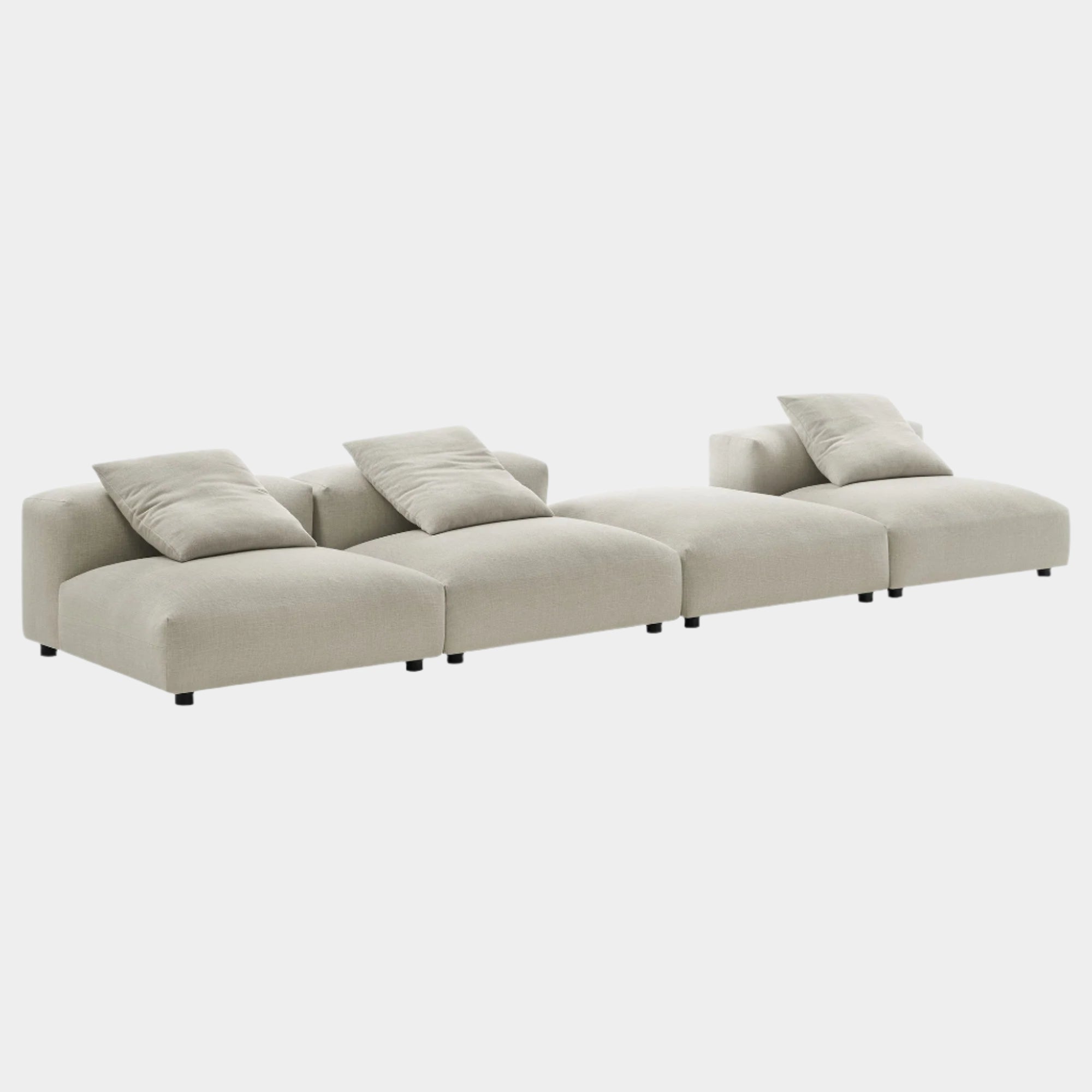 Solace 4-Piece Modular Upholstered Fabric Sectional Sofa