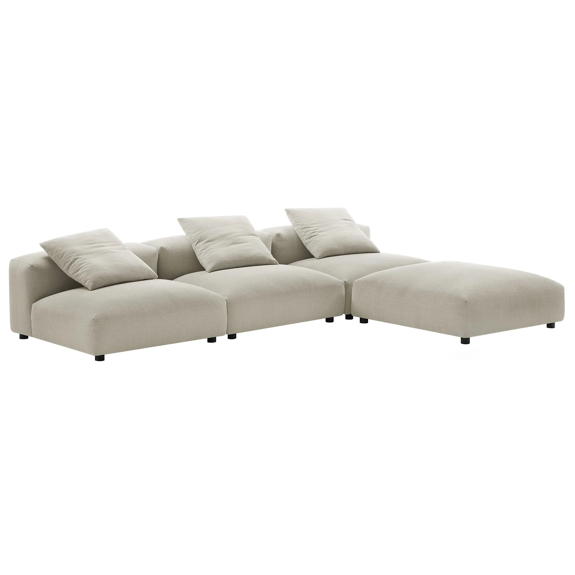 Solace 4-Piece Modular Upholstered Fabric Sectional Sofa