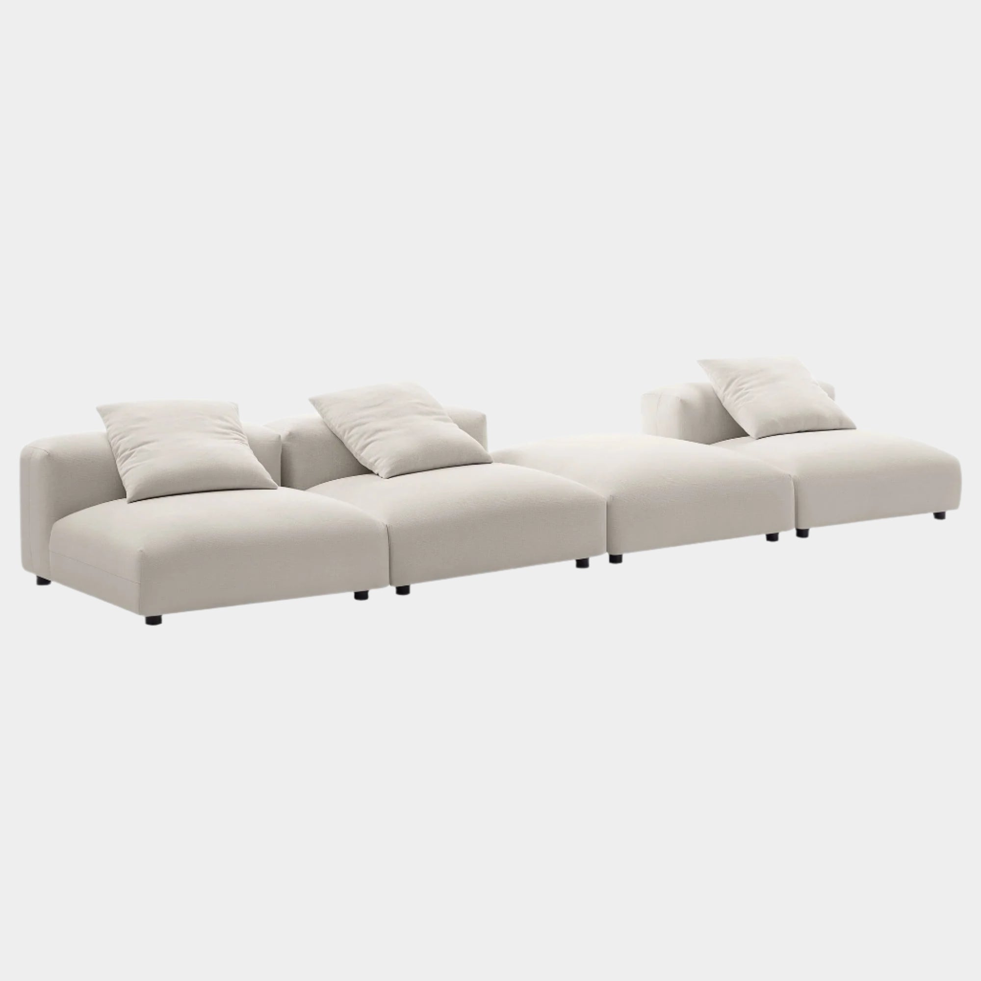 Solace 4-Piece Modular Upholstered Fabric Sectional Sofa