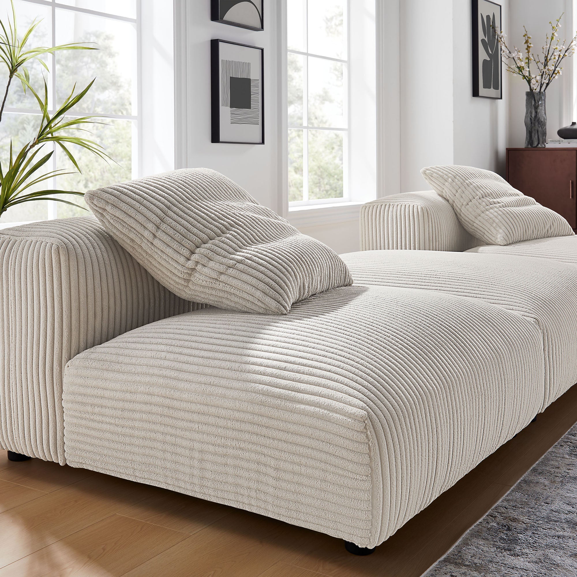 Chaise sans accoudoirs rembourrée en duvet Commix