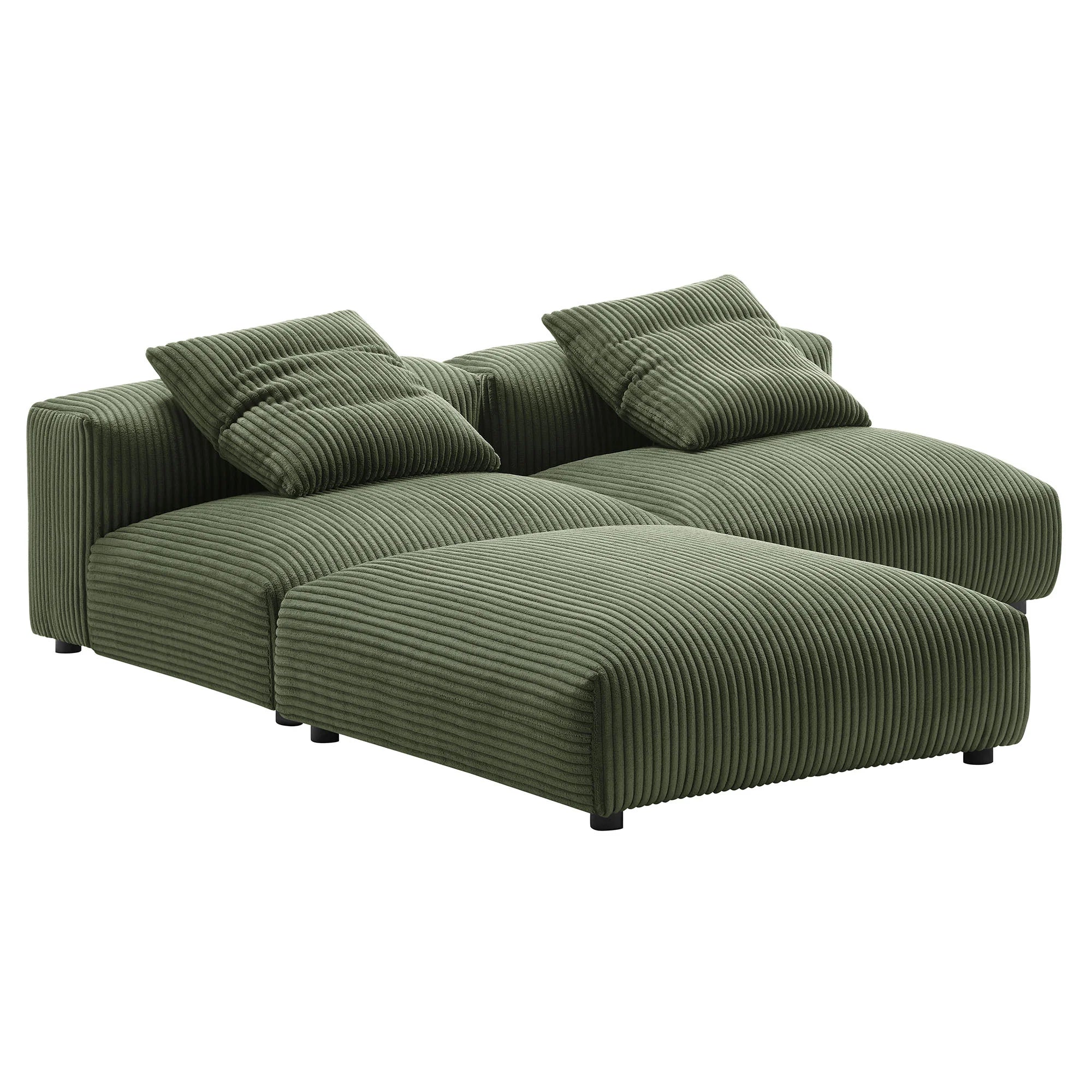 Solace 3-Piece Modular Corduroy Upholstered Sectional Sofa