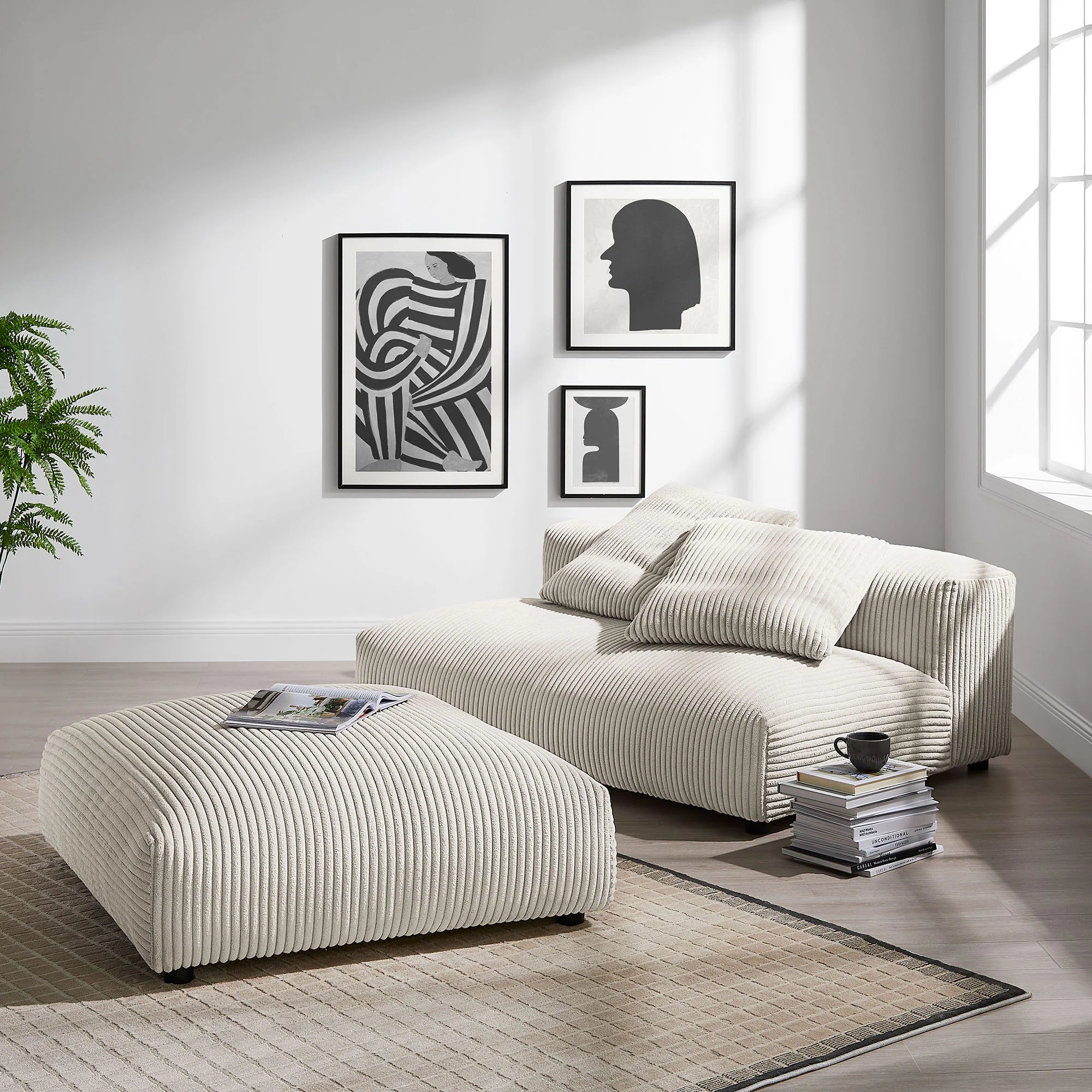 Chaise sans accoudoirs rembourrée en duvet Commix