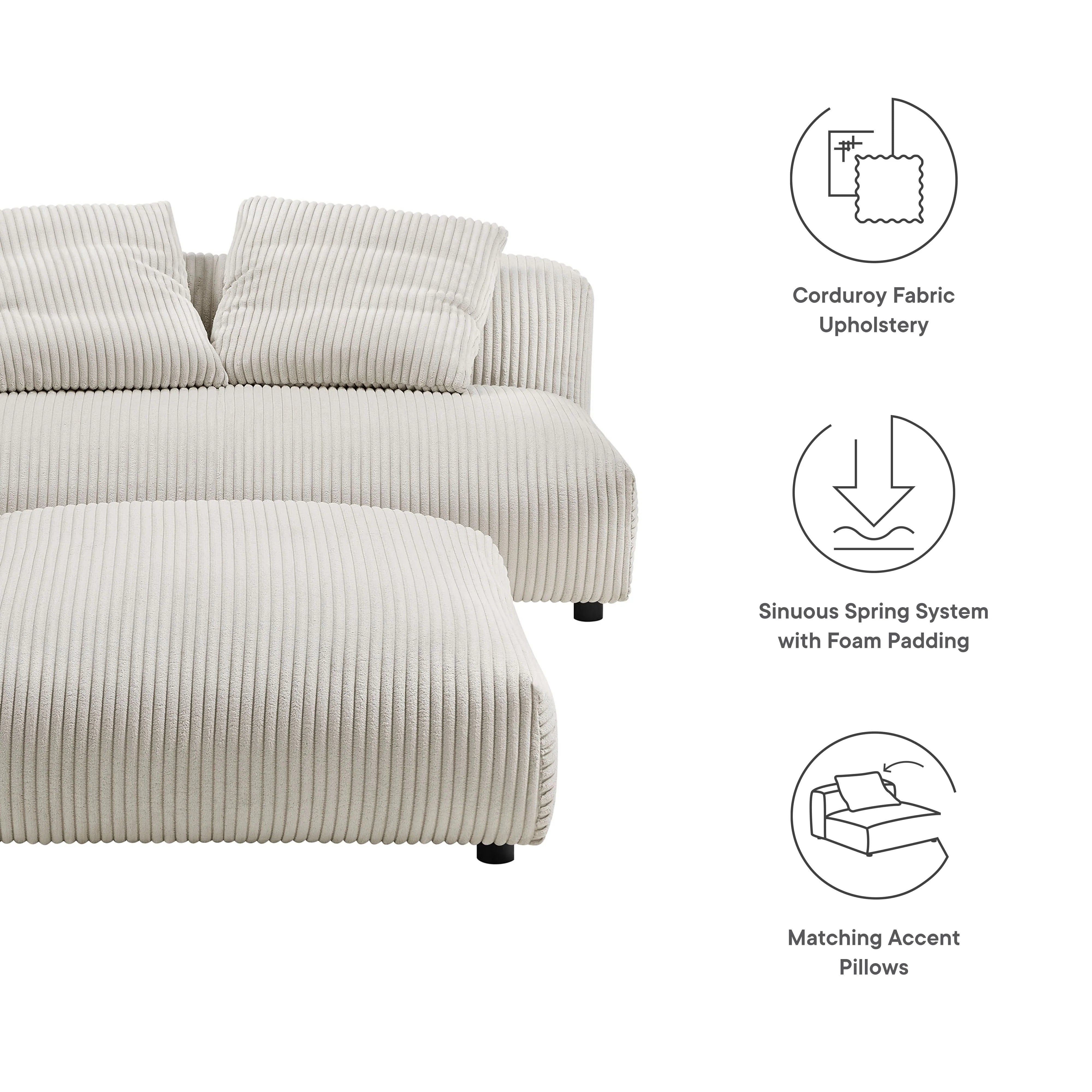 Chaise sans accoudoirs rembourrée en duvet Commix