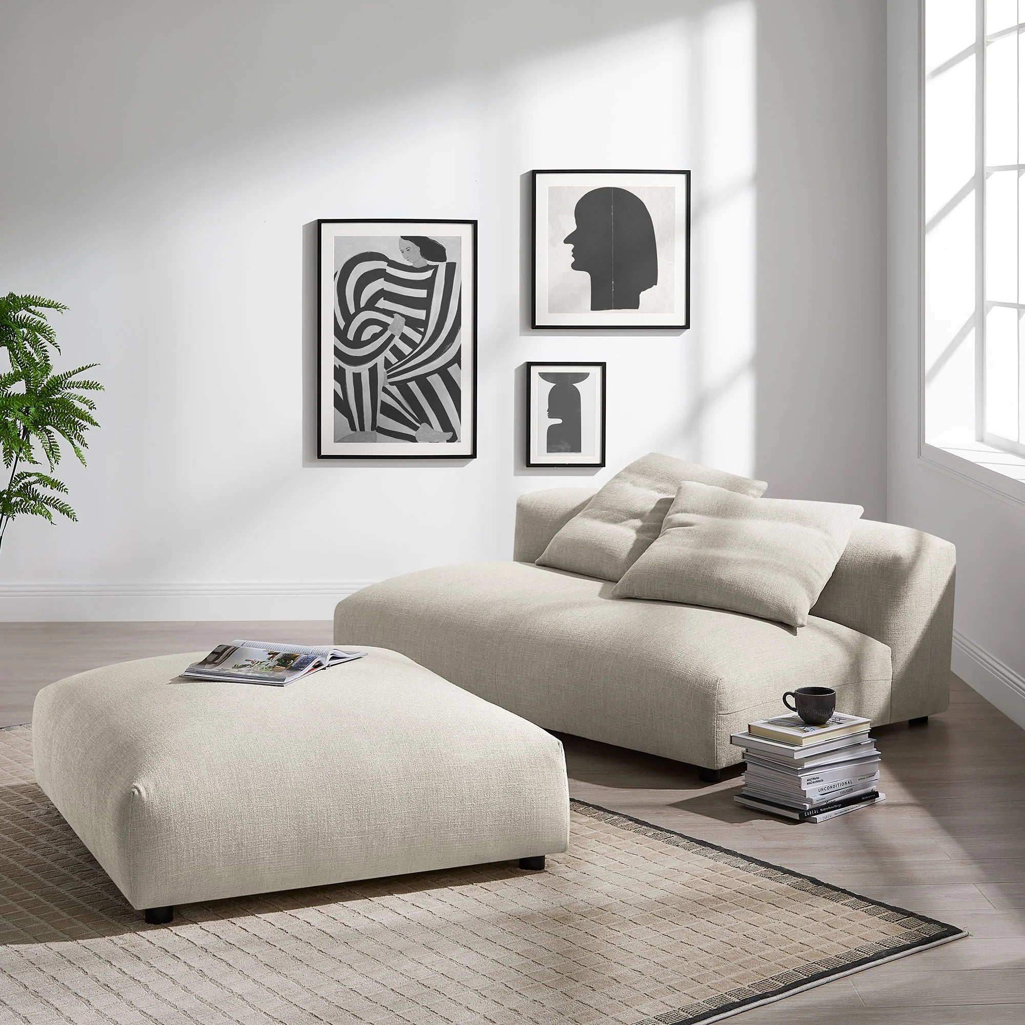 Chaise sans accoudoirs rembourrée en duvet Commix