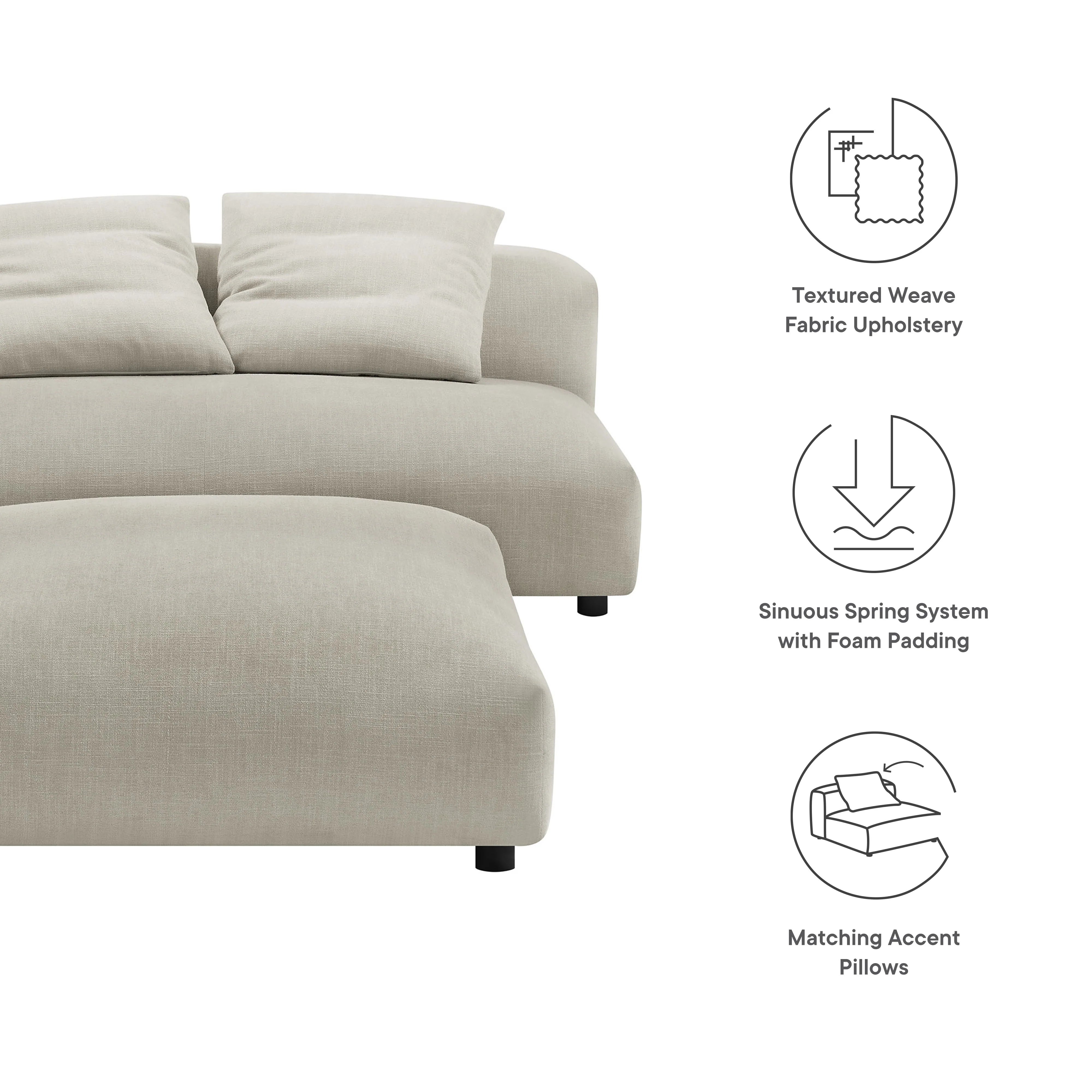 Chaise sans accoudoirs rembourrée en duvet Commix