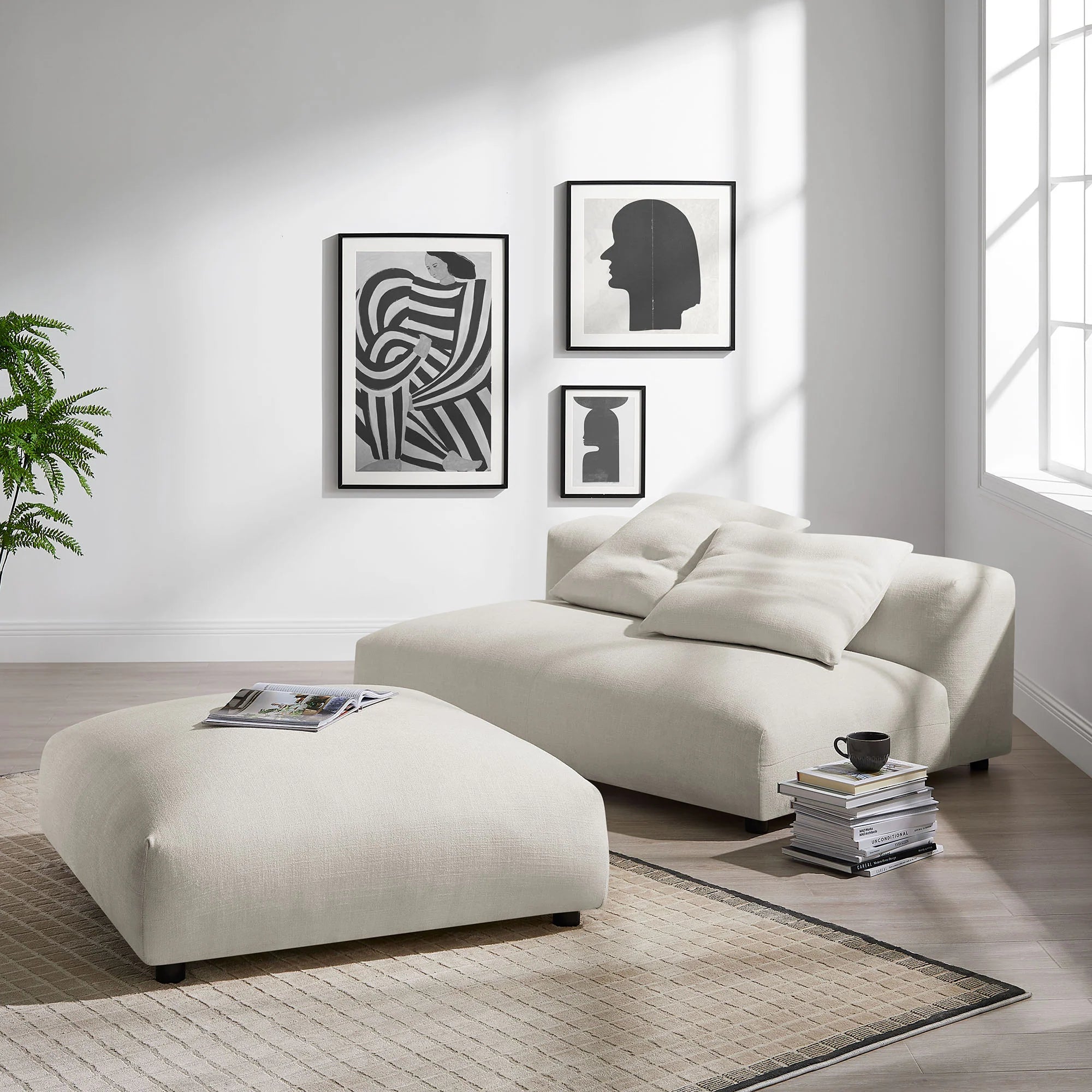 Chaise sans accoudoirs rembourrée en duvet Commix