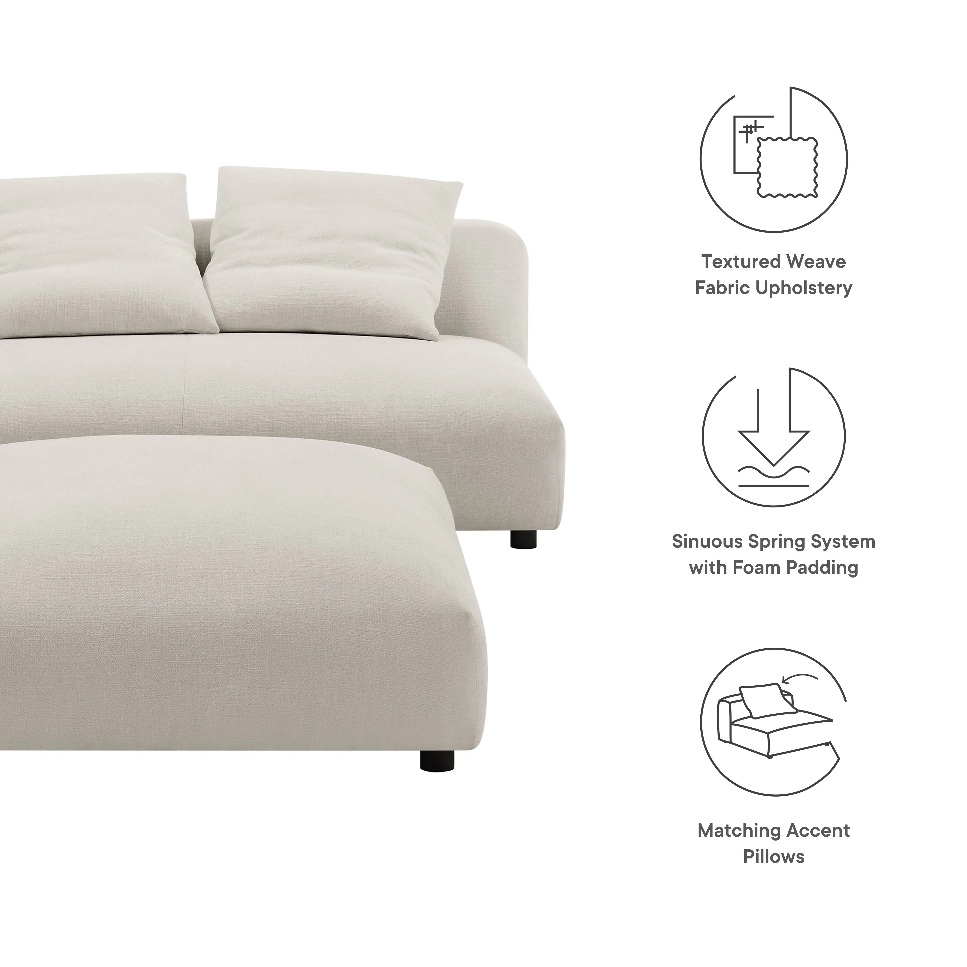 Chaise sans accoudoirs rembourrée en duvet Commix
