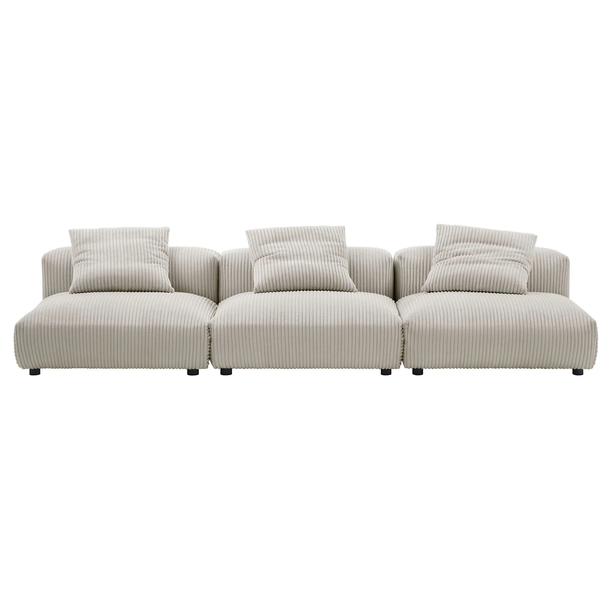 Solace 3-Piece Modular Corduroy Upholstered Sofa