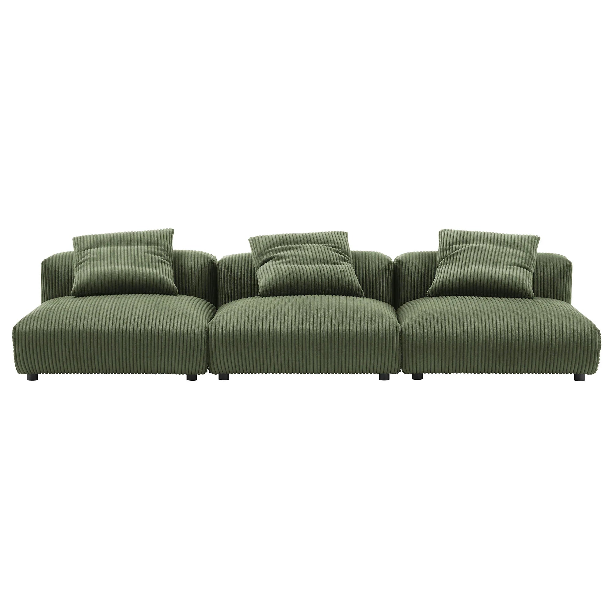 Solace 3-Piece Modular Corduroy Upholstered Sofa