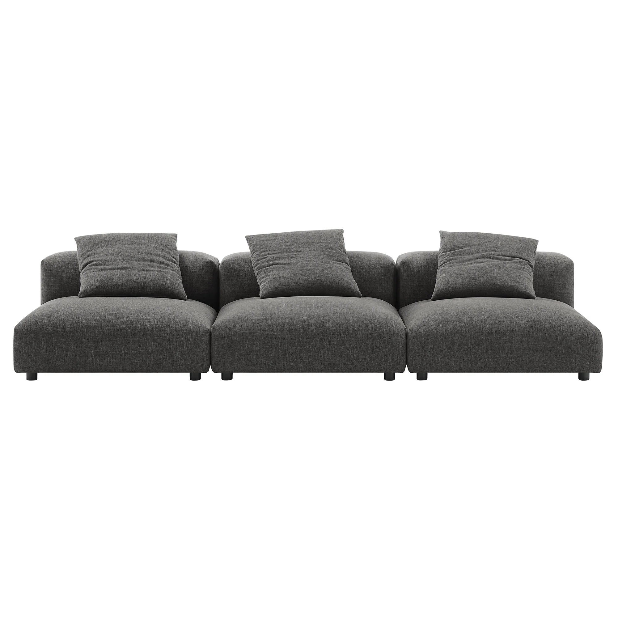 Solace 3-Piece Modular Upholstered Fabric Sofa