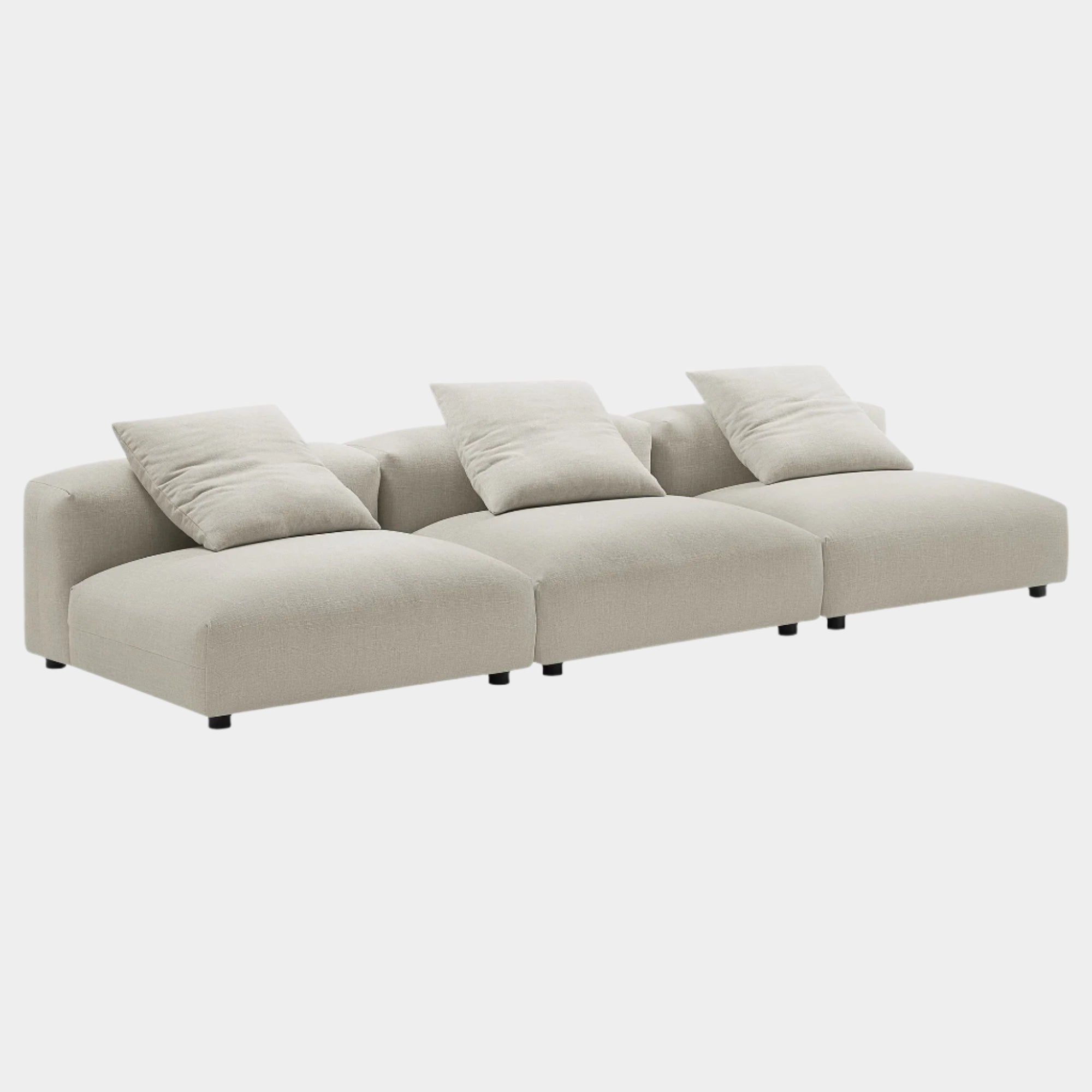 Solace 3-Piece Modular Upholstered Fabric Sofa