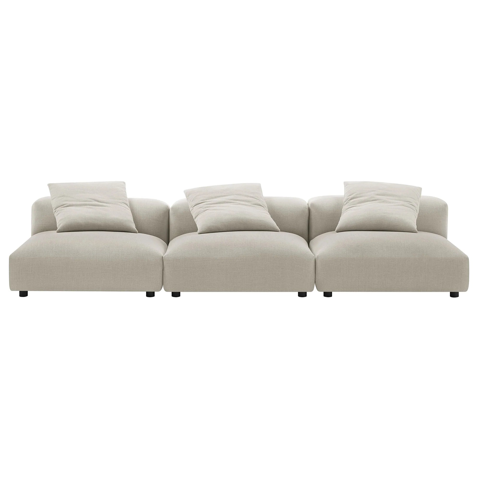 Solace 3-Piece Modular Upholstered Fabric Sofa