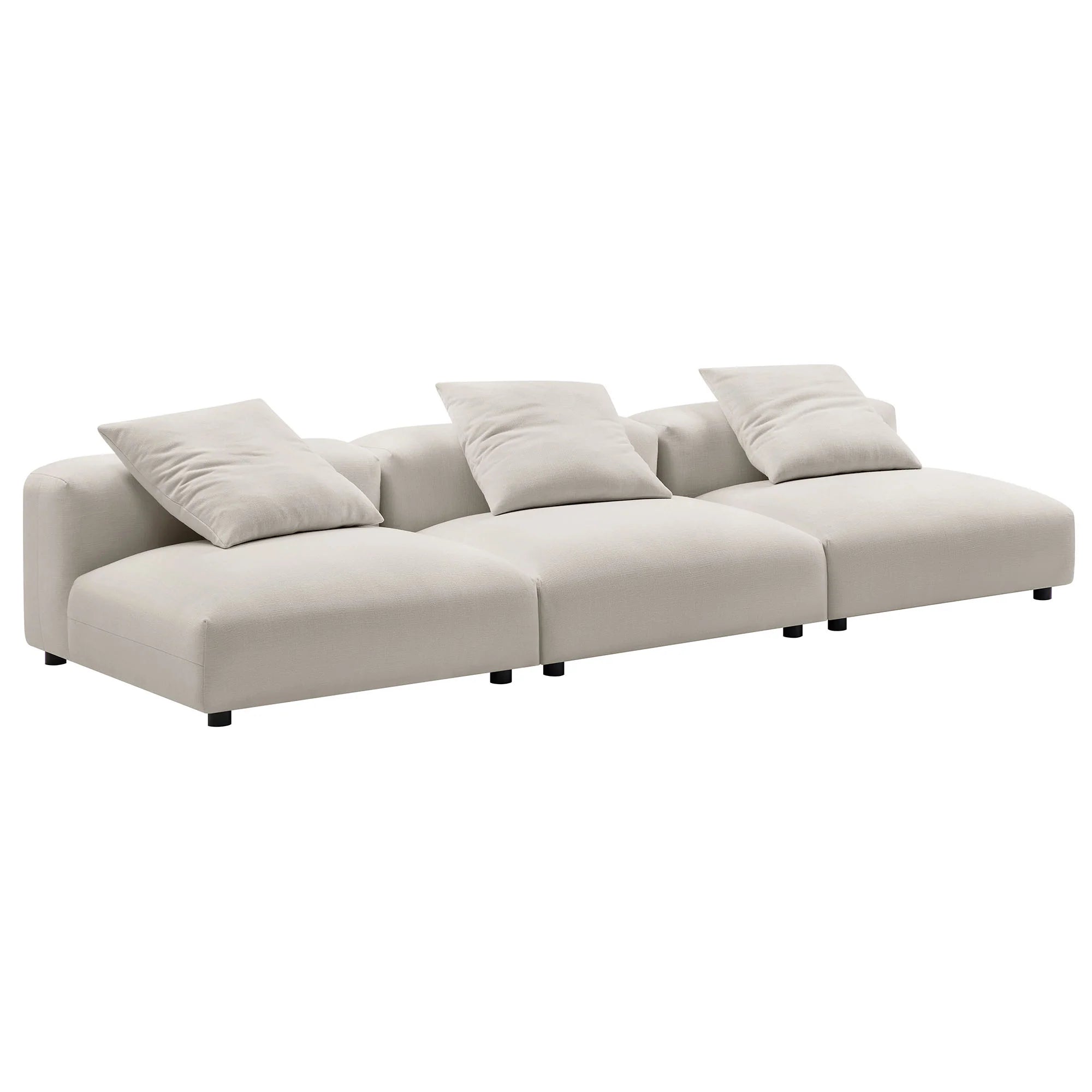 Solace 3-Piece Modular Upholstered Fabric Sofa