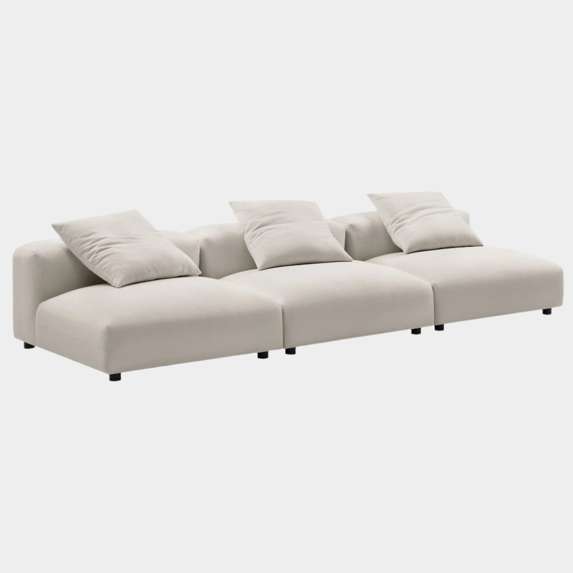 Solace 3-Piece Modular Upholstered Fabric Sofa